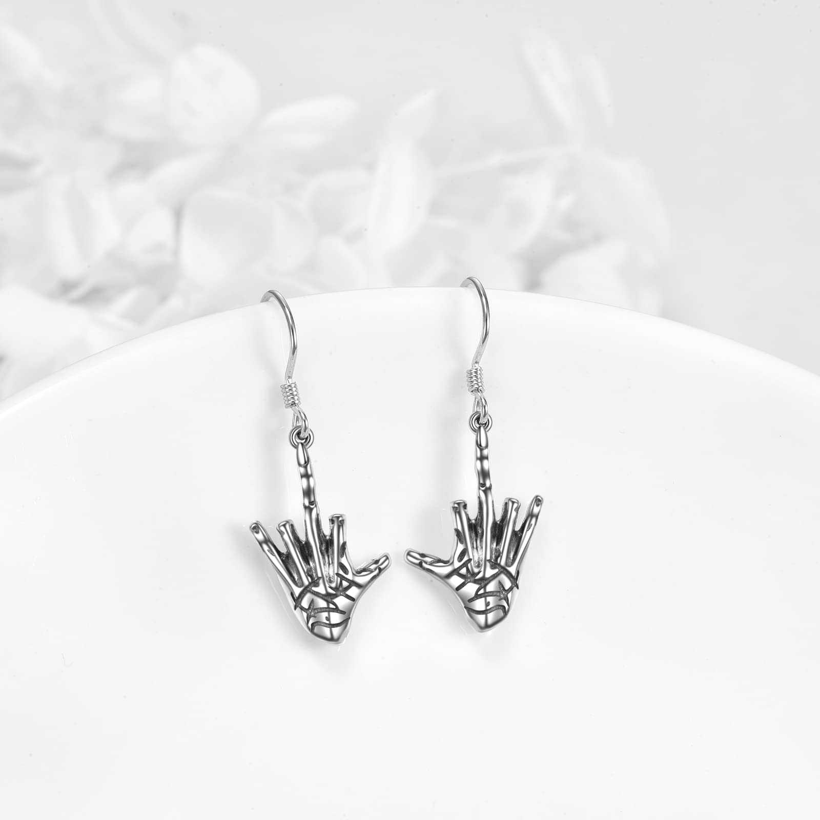 Gothic Snake Sword Earrings Sterling Silver Drop - Skeleton Cat Skull Sword Jewelry for Women - Perfect for Halloween, Cosplay, and Gothic Fashion Accessories