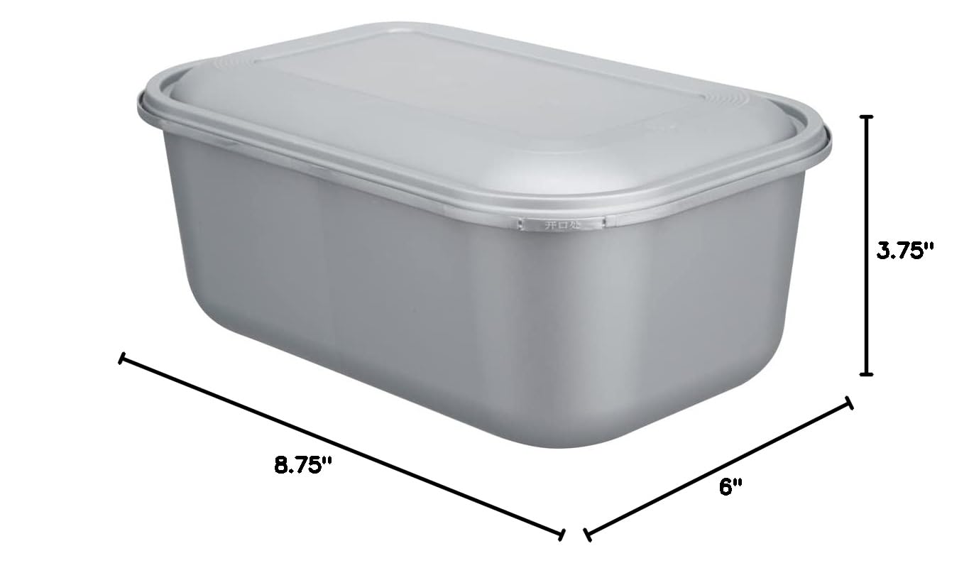 Restaurantware Futura 67.6oz Meal Prep Containers with Lids - 100-Pack Tamper-Evident Disposable Food Storage | Microwave-Safe Gray Plastic Takeout Containers for Meal Delivery, Catering & Leftovers