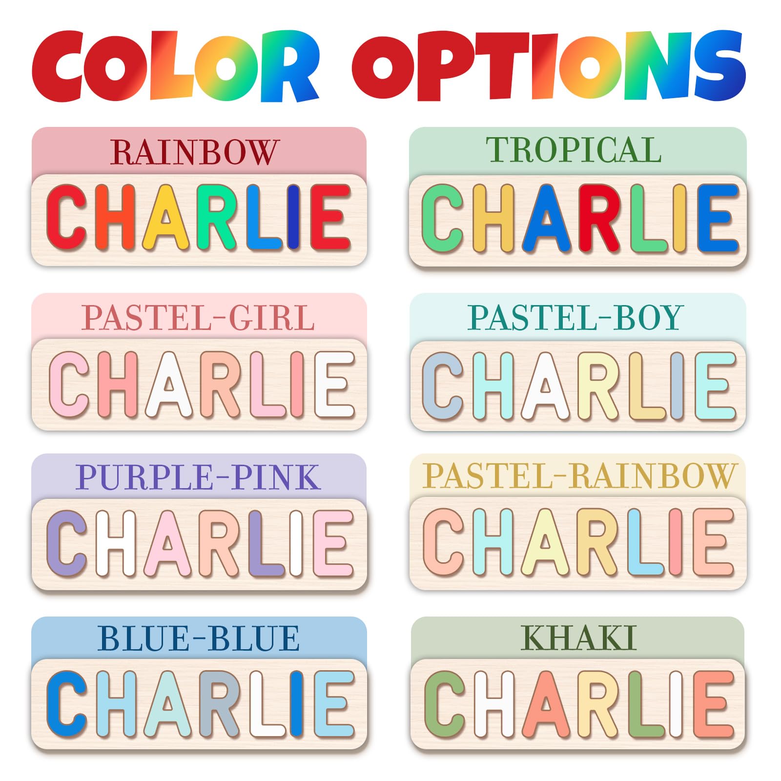 Custom Name Puzzle for Kids - 1st Birthday & Christmas Gift for Boys & Girls - Nursery Decor