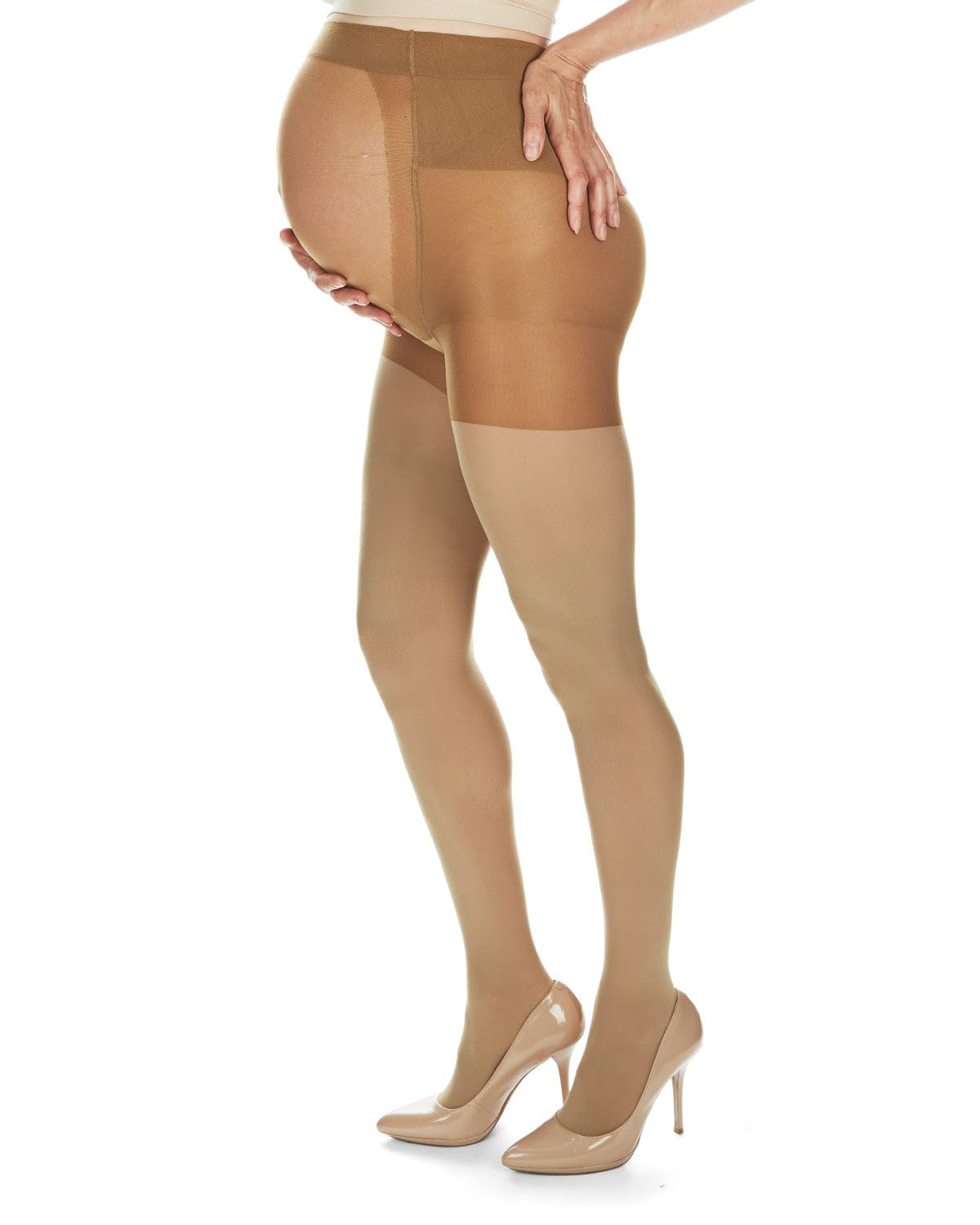 MeMoi Women's Microfiber 60 Denier Opaque Maternity Tights - Comfortable Pregnancy Leggings for Everyday Wear, Work & Yoga