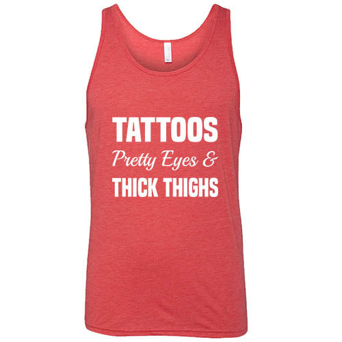 Unisex Tattoos Pretty Eyes Thick Thighs Graphic T-Shirt - Trendy Streetwear for Casual Outfits & Music Festivals