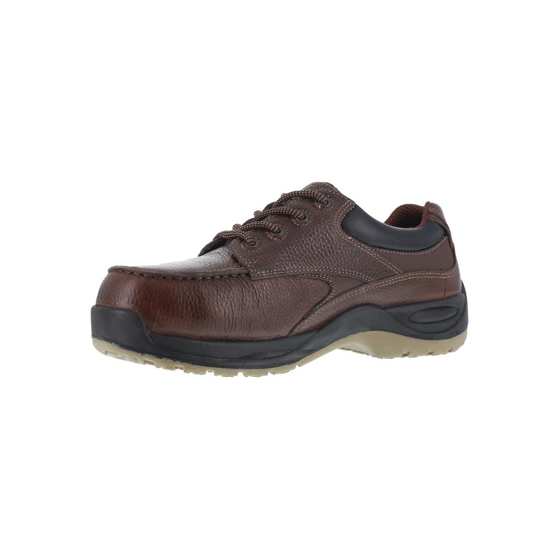 Rambler Creek Composite Toe Oxford Work Shoes for Men - Brown Safety Shoes for Construction & Industrial Work - Comfortable & Durable Non-Slip Work Boots