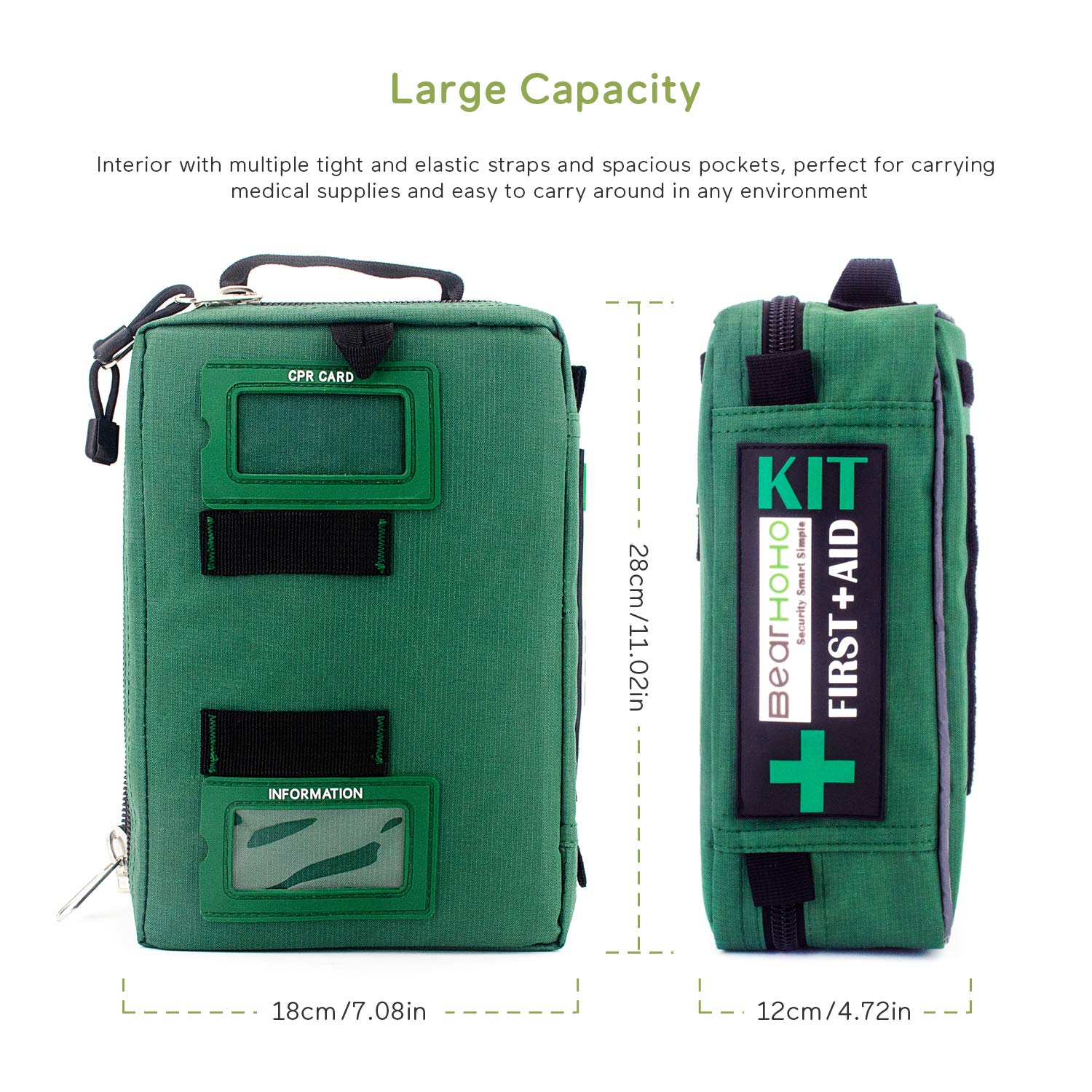 255PCS First Aid Kit Survival Supplies Bag - All-Purpose Emergency Medical Pack with Labeled Compartments for Car, Camping, Hiking, Climbing & Backpacking | Perfect for Outdoor Adventures, Travel Safety & Home Emergency Preparedness