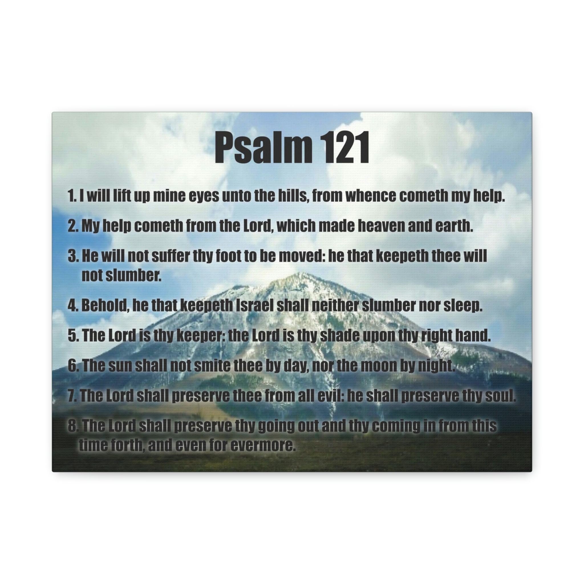 Christian Bible Verse Canvas - Psalm 121 'God Watches Over You' Scripture Wall Art - Inspirational Religious Home Decor for Living Room, Bedroom & Church