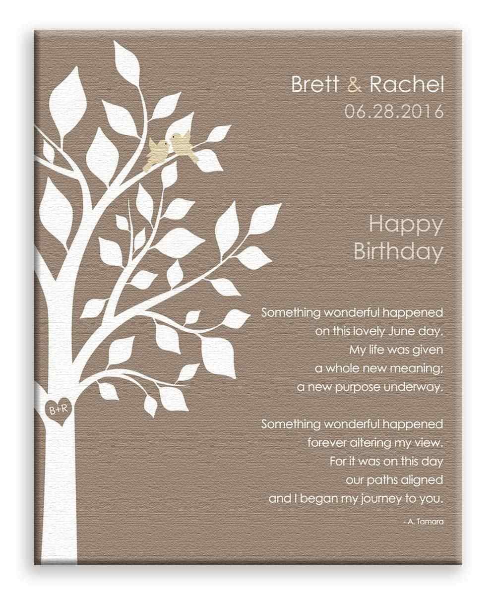 11x14 Personalized June Birthday Love Poem Canvas Art Print - Custom Happy Birthday Gift with Gift Wrapping LTC-C1718 | Perfect for Home Decor, Anniversary & Romantic Birthday Presents