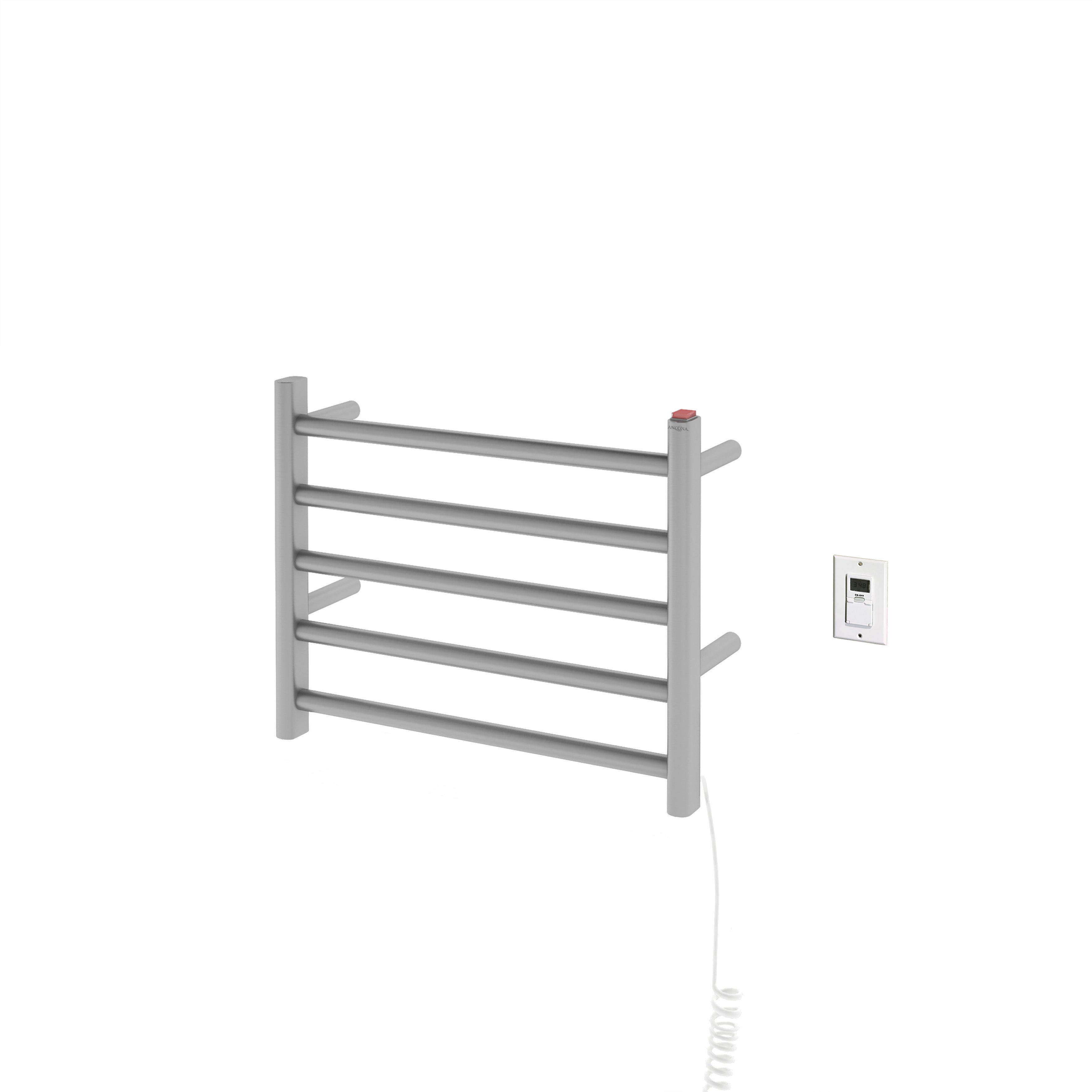 Premium Dual 5 Bar Hardwired & Plug-In Electric Towel Warmer - Brushed Stainless Steel with Digital Timer - Perfect for Bathrooms, Spas & Luxury Homes