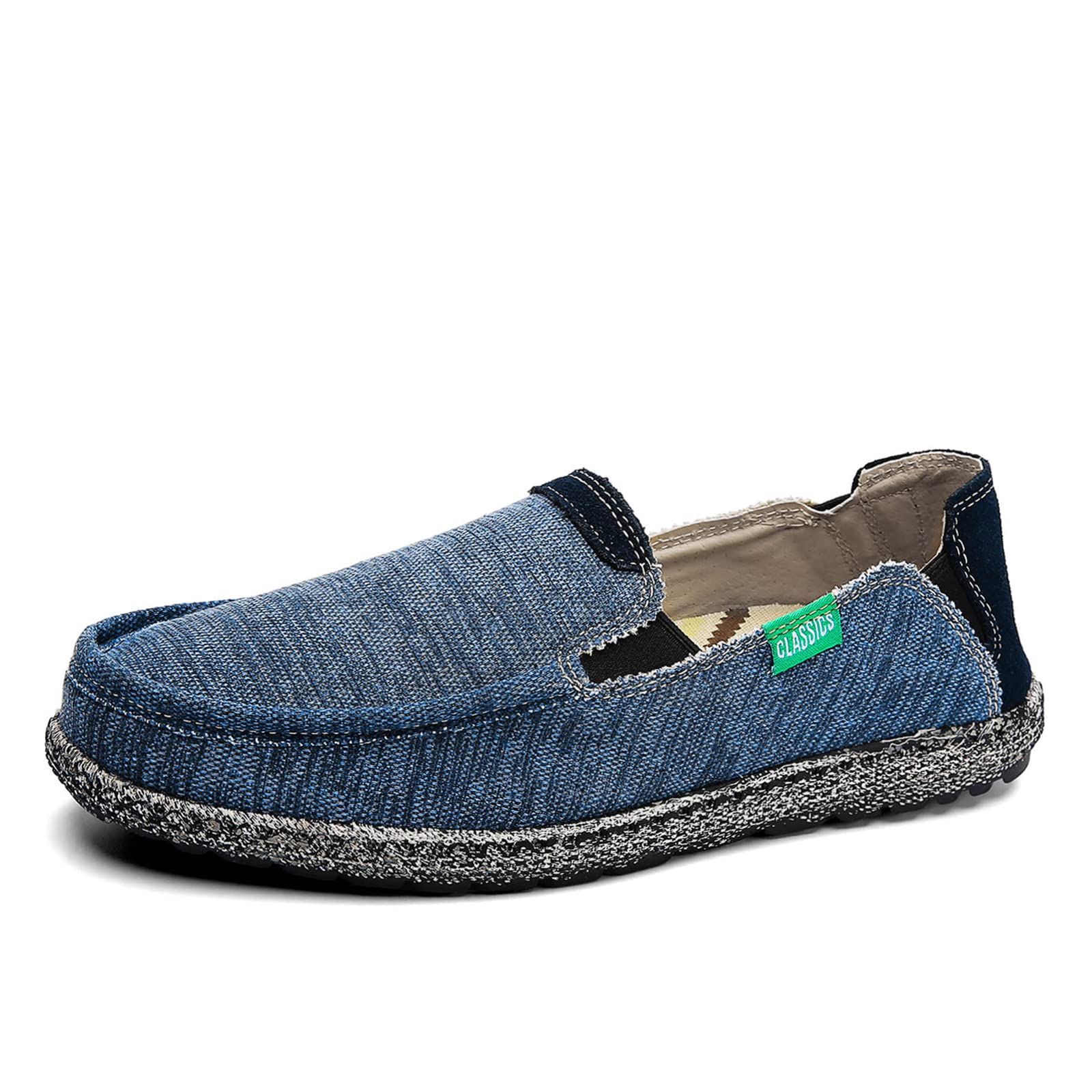 **JAMONWU Men's Slip-On Canvas Loafers - Vintage Casual Boat Shoes for Men - Comfortable Deck Shoes for Walking, Travel & Everyday Wear**