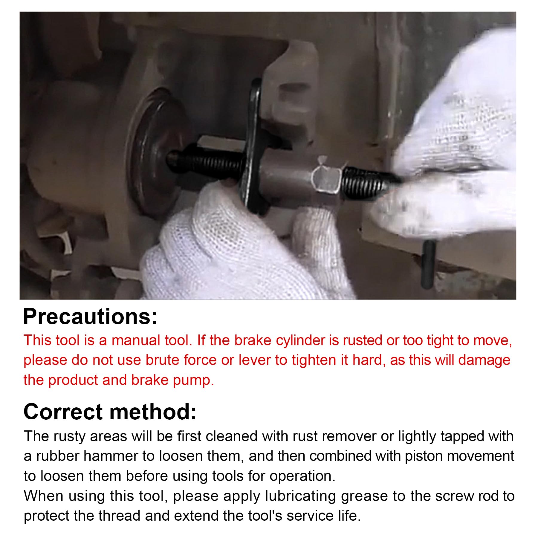 Brake Caliper Piston Rewind Tool - Professional Car Rear Brake Pad Wind Back Kit with Right Handle Set for Brake Caliper Service | Perfect for DIY Brake Pad Replacement & Automotive Repair