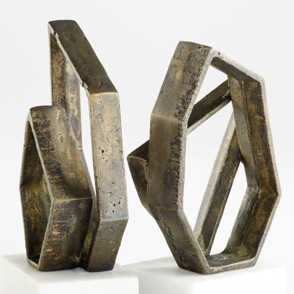Cyan Design 11508 Euclid Bookends - White & Bronze Bookends for Shelves | Stylish Home Office & Library Decor