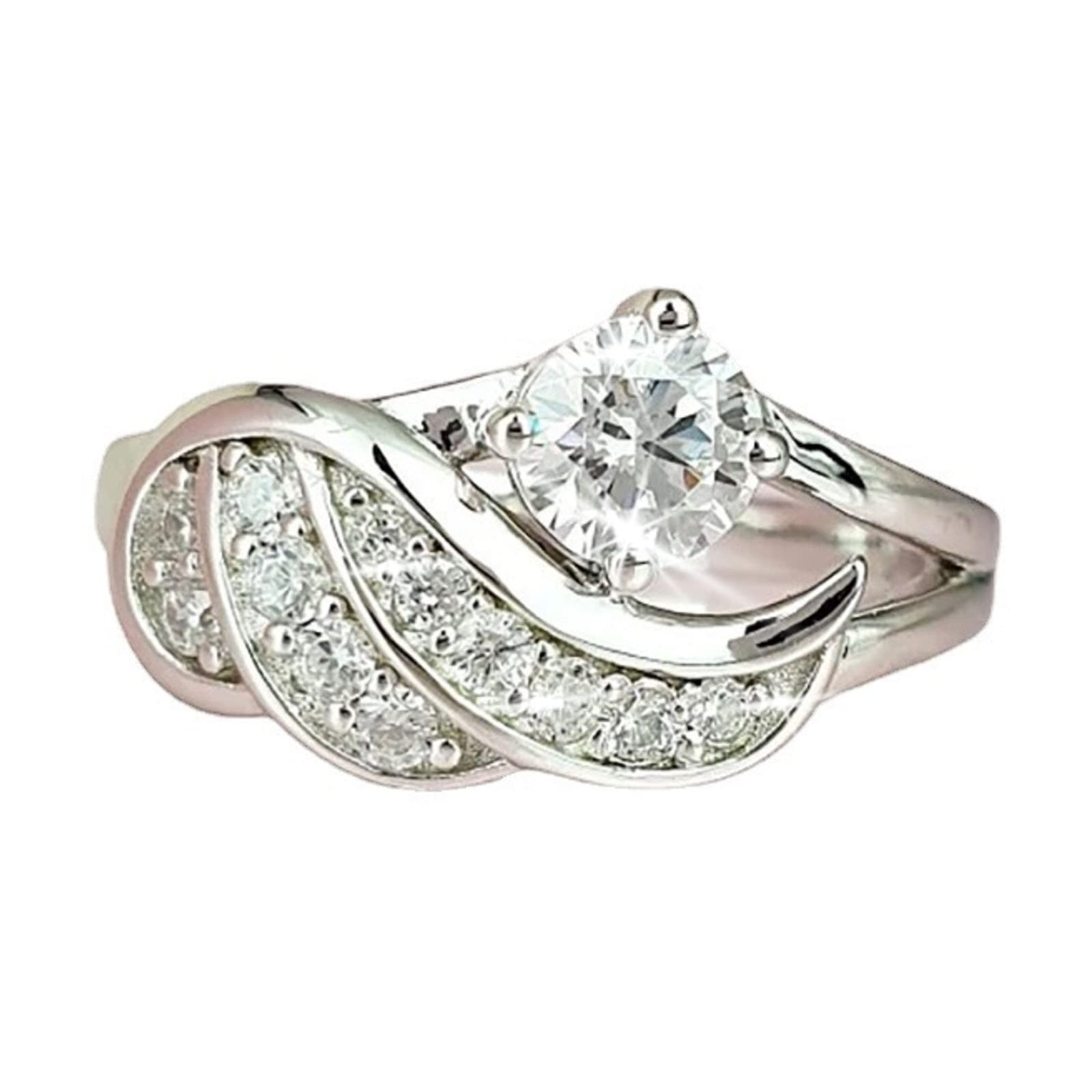 Elegant Zircon Diamond Rings for Women - European & American Style Angel Rings in Gold | Perfect for Weddings, Parties & Special Occasions