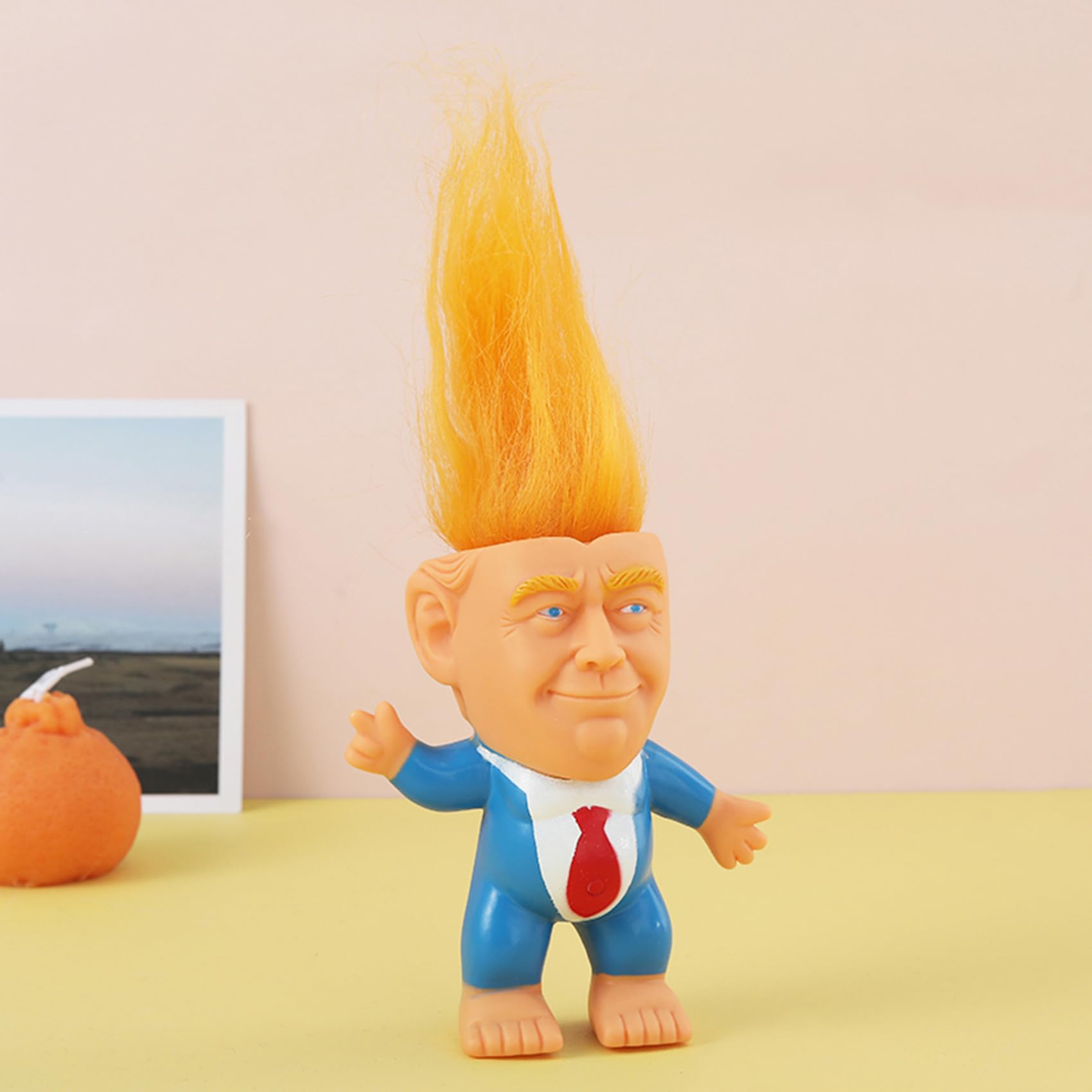 Donald Trump Troll Doll Toy - Cute Rubber Collectible Figure for Trump Fans, 2025 Take America Back Edition (Red Tie) - Perfect Gift for Political Enthusiasts & Election Memorabilia Collectors
