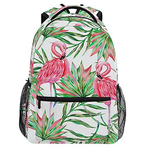 Stylish Pink Flamingo Tropical Backpack for College Students - Waterproof Laptop Backpack with USB Charging Port for School, Travel & Work (Fits 15.6