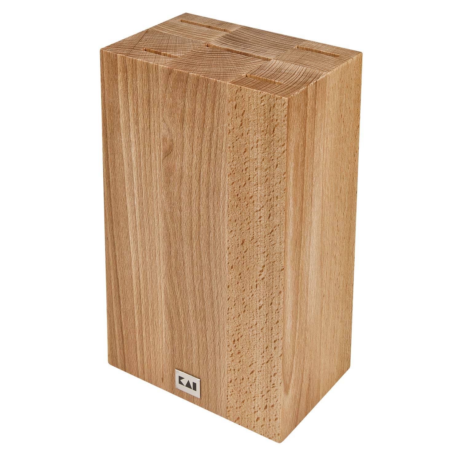 Premium KAI Shun Beechwood Knife Block - Holds 5 Knives (15.5x10x25cm) - Traditional Japanese Knife Storage - Perfect for Kitchen Countertops & Chef's Workstations