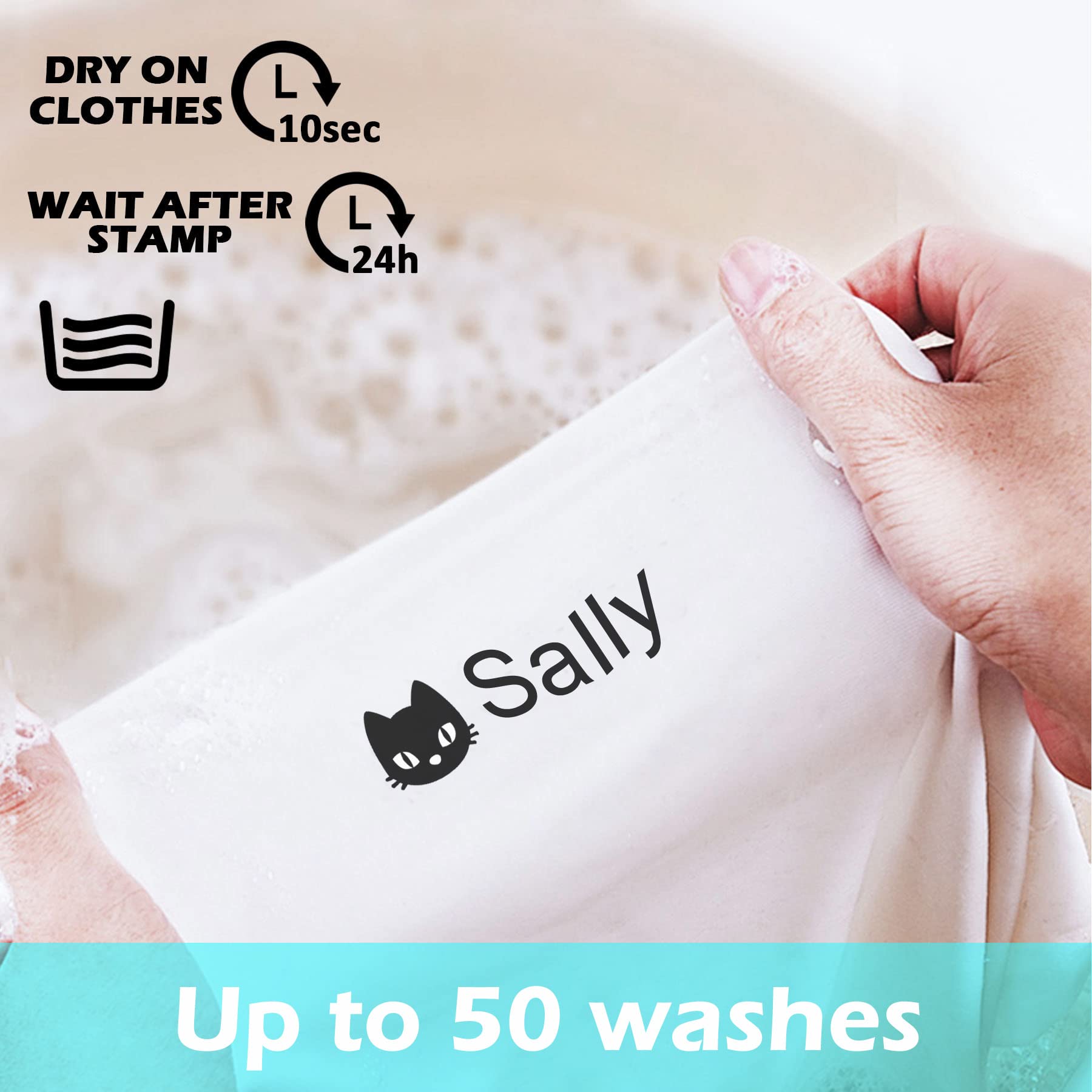 Personalized Name Stamp for Kids Clothes - Custom Washable & Dryer Safe Clothing Labels - Cute Panda Design for Daycare, Preschool & Nursing Home - Perfect for Organizing Baby Clothes & School Uniforms