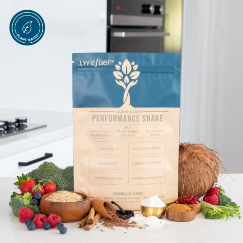 LyfeFuel Vegan Protein Powder - Plant-Based Protein Shake with BCAA, Greens & Superfoods for Muscle Recovery, Sports Performance & Lean Muscle Growth | Vanilla Flavor, 24 Servings | Post-Workout, Meal Replacement & Healthy Lifestyle Supplement