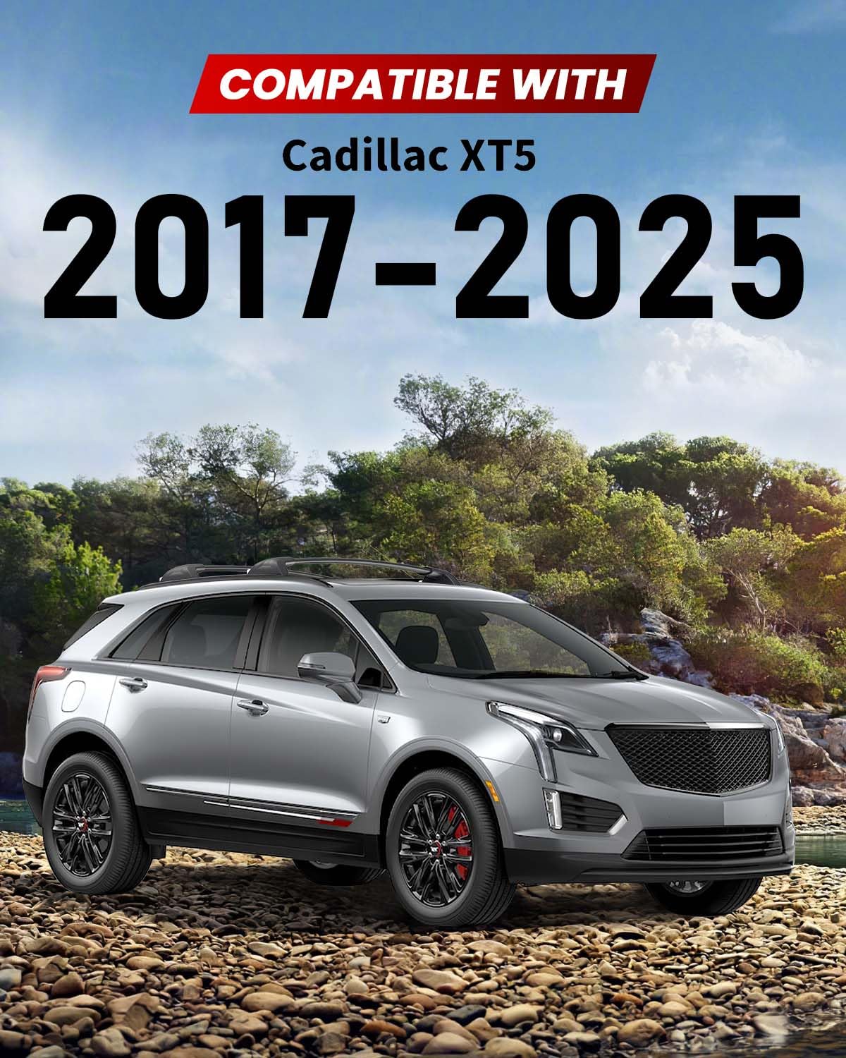 Premium Aluminum Car Roof Rack Cross Bars for Cadillac XT5 (2017-2025) - Lockable Cargo Carrier for Luggage, Kayak, Canoe, Bike & Snowboard | Perfect for Road Trips, Outdoor Adventures & Sports Equipment Transport