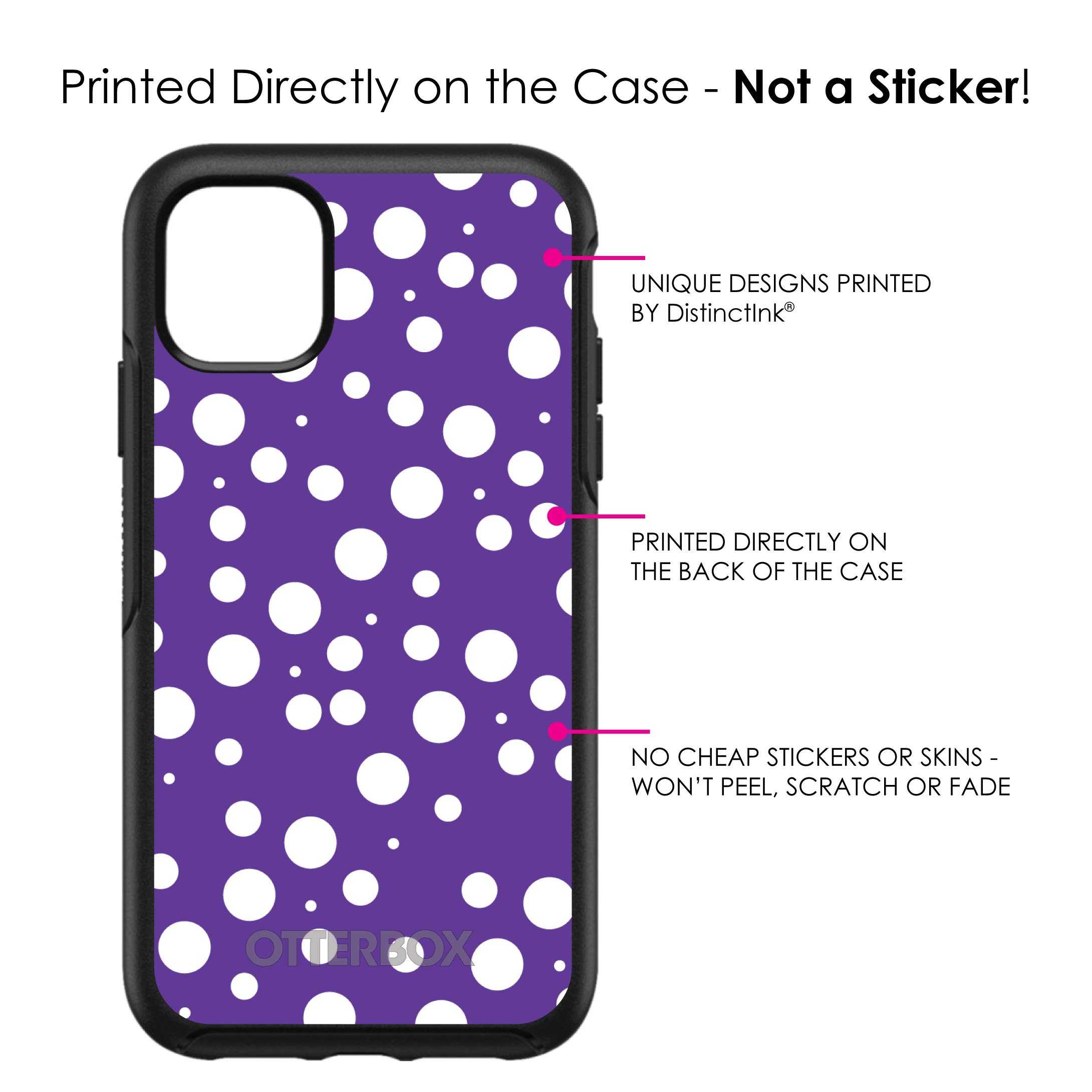 DistinctInk iPhone 11 Pro MAX Case (6.5 Inch) - Shockproof Protective Phone Cover with Polka Dot Design - Purple & White Bubble Pattern - Slim Fit Replacement for OtterBox Symmetry - Perfect for Work, Travel & Everyday Use