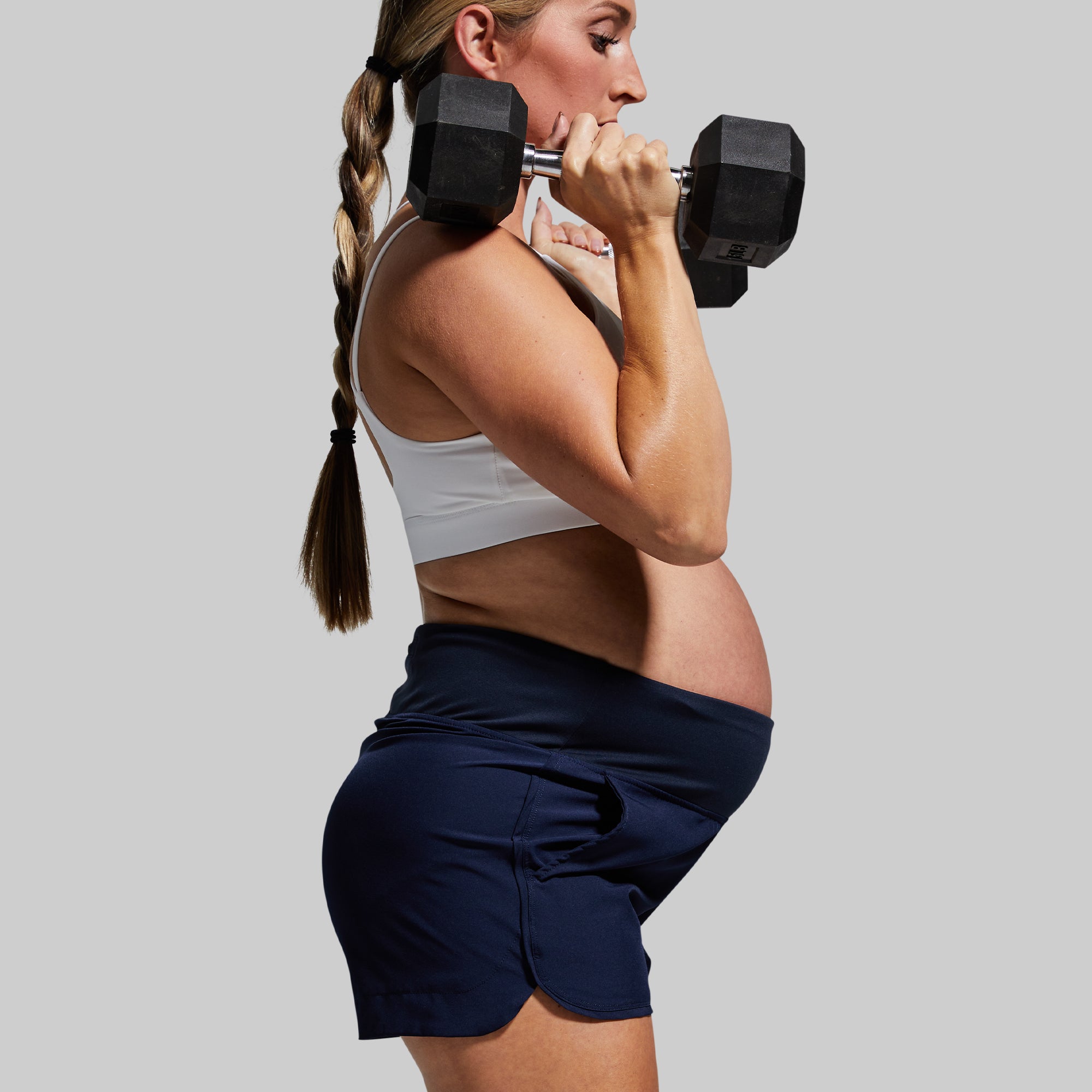 Comfortable Maternity Shorts for Pregnant Women - Navy Blue - Perfect for Pregnancy, Yoga, and Relaxing at Home