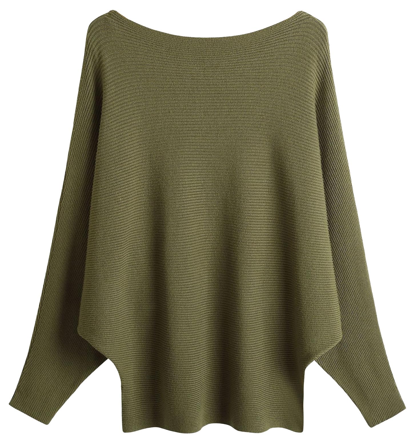 FULIER Women's Oversized Boat Neck Batwing Sleeve Dolman Knit Sweater - Lightweight Pullover Top (One Size) - Perfect for Casual Wear, Office Outfits & Fall Layering