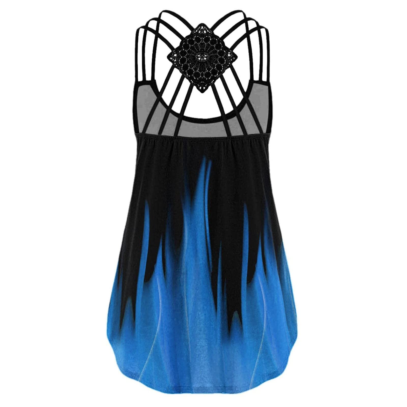 Women's Summer Tank Tops - Trendy Back Hem Sleeveless U-Neck Printed Blouse | Casual T-Shirt for Women | Perfect Gift for Beach, Gym & Everyday Wear