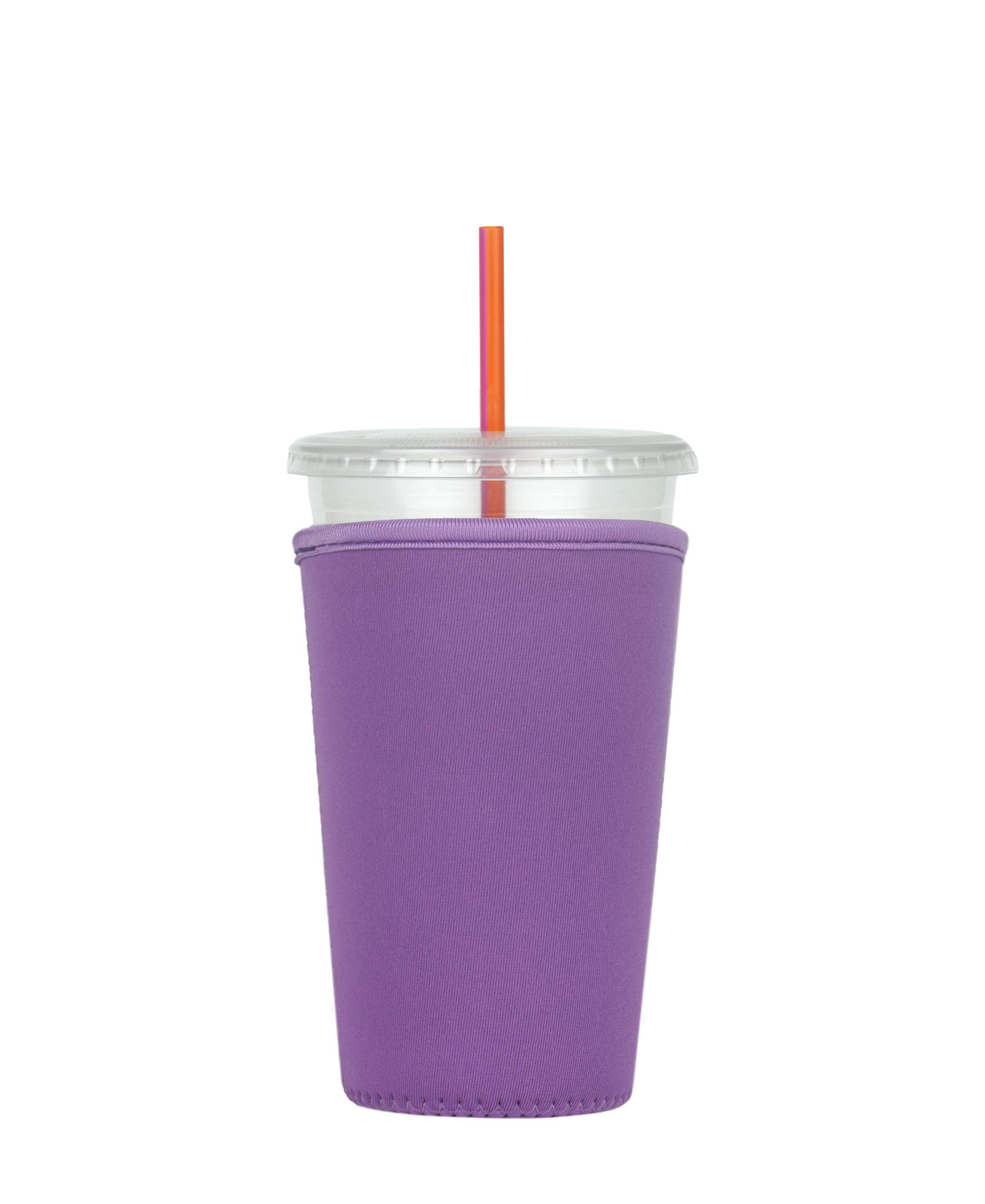 Eco-Friendly Reusable Neoprene Coffee Cup Sleeve for Iced Drinks & Hot Beverages - Medium Size, Light Purple | Perfect for Starbucks, Dunkin' & Travel Mugs | Keeps Hands Cool & Drinks Fresh