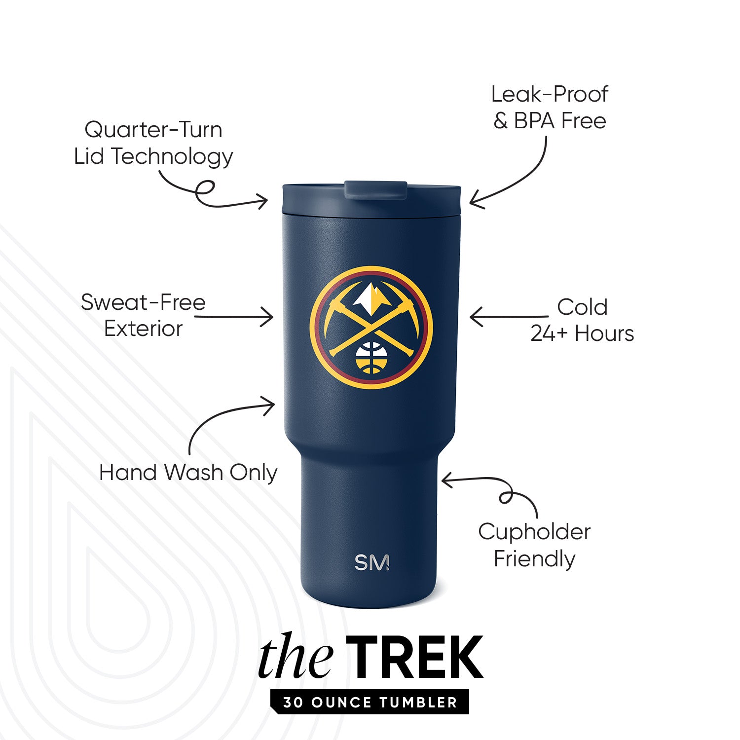 NBA Trek Insulated Tumbler with Flip Lid - 20oz Stainless Steel Water Bottle for Basketball Fans - Perfect for Gym, Work & Outdoor Activities