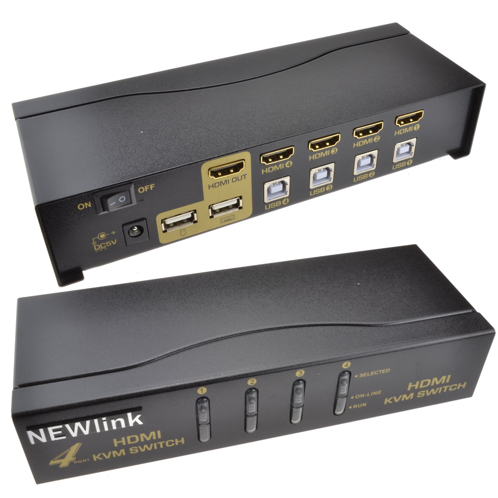 kenable 4 Port USB HDMI KVM Switch - Control 4 PCs with 1 Keyboard & Mouse | Perfect for Home Office, Gaming Setup & Multi-Computer Workstations