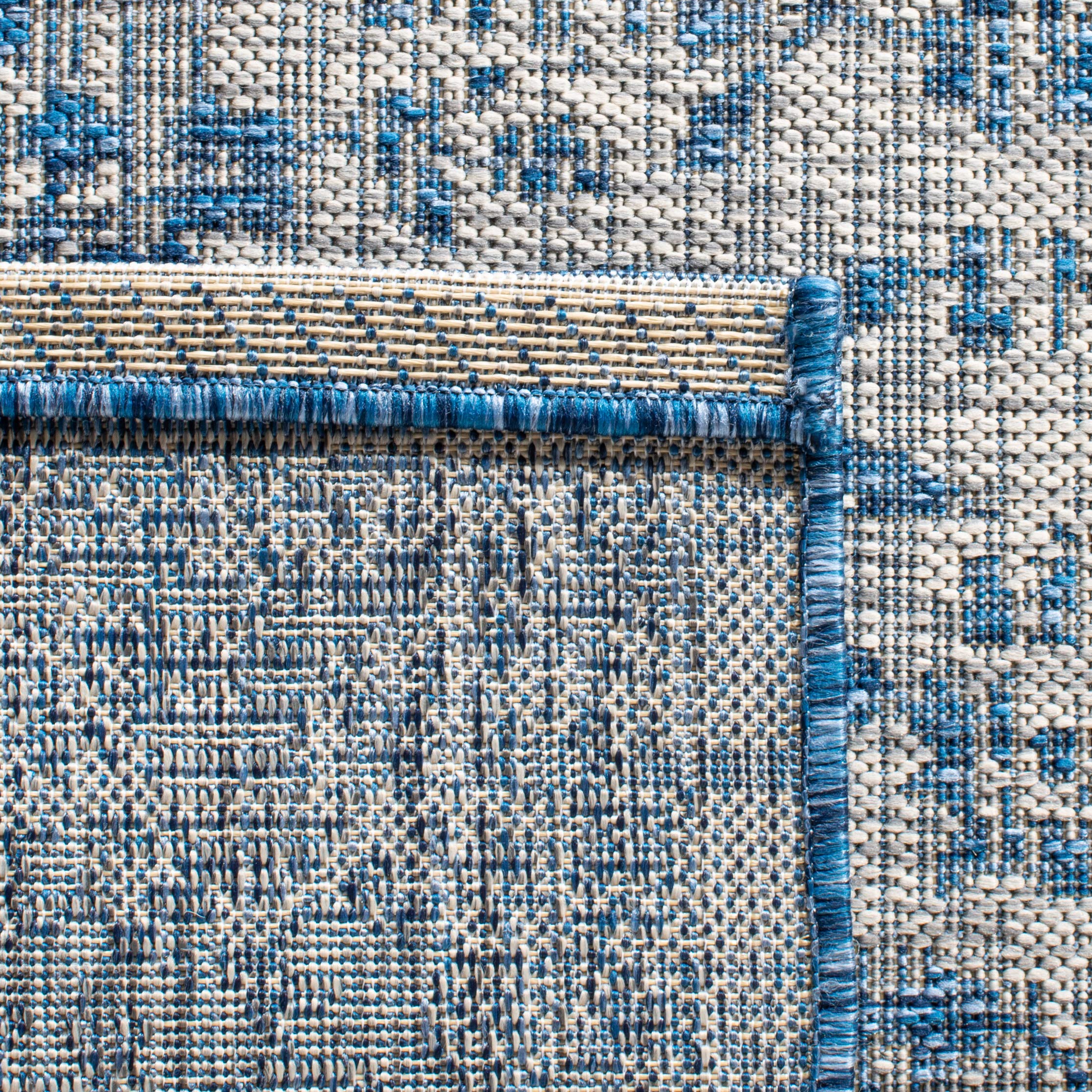 SAFAVIEH Courtyard Collection 8' x 10' Blue Grey Indoor Outdoor Waterproof Area Rug - Easy to Clean, Perfect for Patio, Backyard, Mudroom & High Traffic Areas