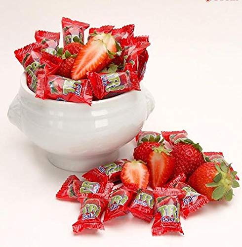 Crunchy Chewy Strawberry Fruit Flavored Candy - Individually Wrapped, Gluten Free, Kosher Certified - 26.4oz Bulk Bag for Halloween, Christmas, Birthday Parties, Office Snacks & Movie Nights