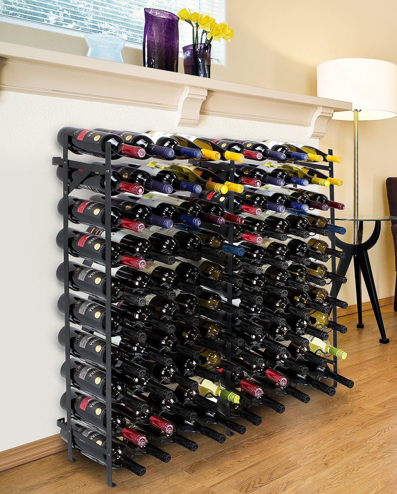 Sorbus Freestanding Floor Wine Rack - 100 Bottle Capacity Wine Storage Holder for Bar, Cellar, Kitchen & Dining Room - Perfect for Home Entertaining & Wine Collection Display