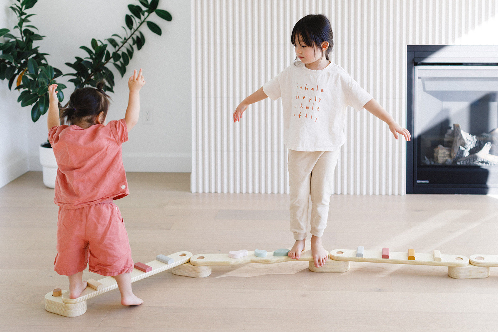 Step N' Balance Kids Wooden Balance Beam & Building Blocks Set - Fun Indoor & Outdoor Play for Toddlers, Preschoolers & Children - Perfect for Home, School & Playground Use