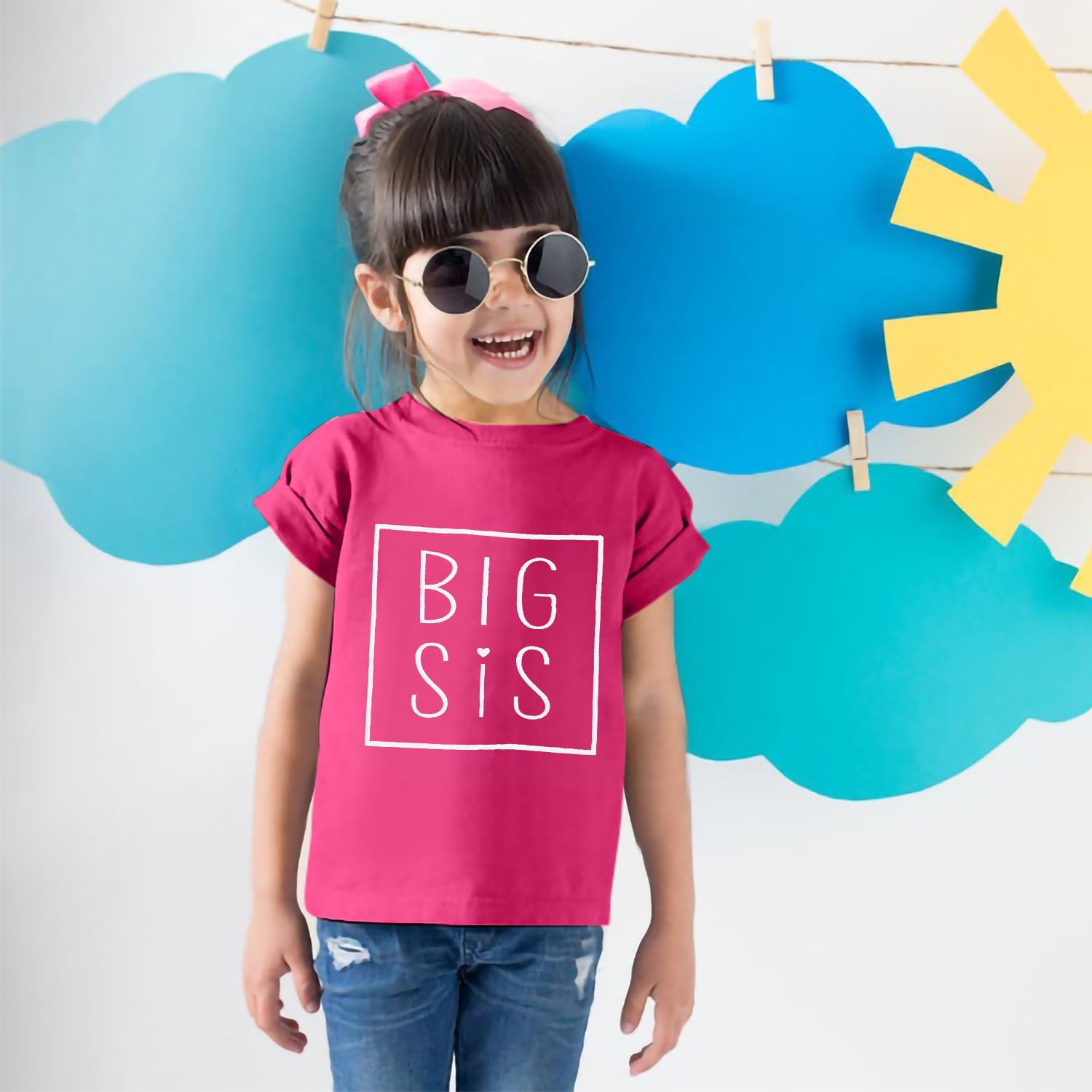 MNLYBABY Big Sister Tshirt - Toddler Girl Sibling Announcement Top for Special Occasions