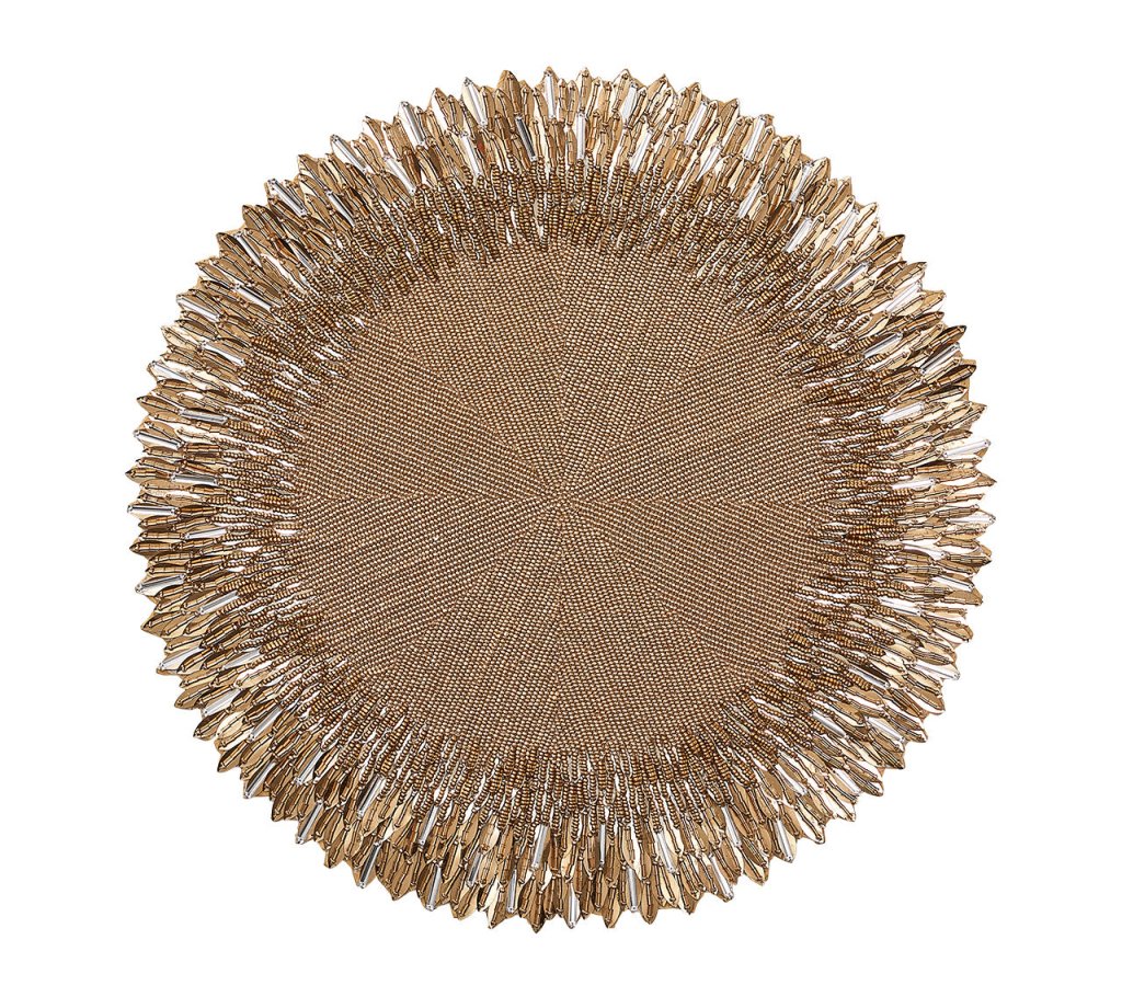 Luxury Gold & Crystal Ray Placemat Set of 2 - Elegant Table Decor for Dining, Parties & Home Decor