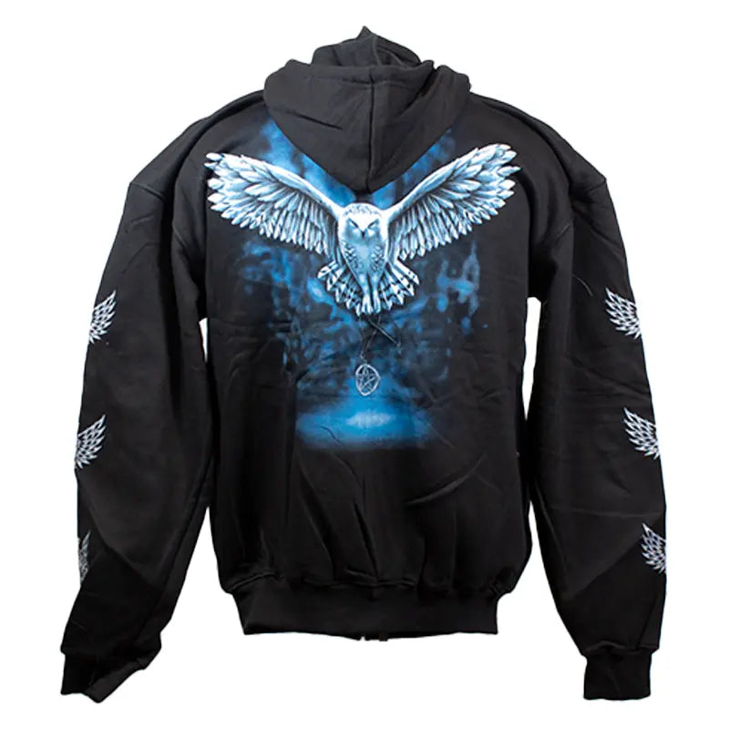 J&L Imports Men's Owl Print Zip Up Hoodie Sweatshirt - Cozy Pullover for Casual Wear, Street Style & Outdoor Activities