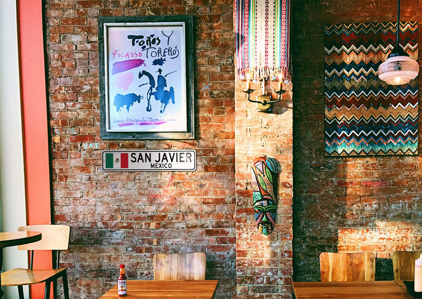 San Javier Mexico Flag Metal Street Sign - Personalized Custom Wall Decor, Man Cave & Home Bar Sign - 4x18 Inches - Perfect for Mexican-Themed Parties, Gifts & Patriotic Decor