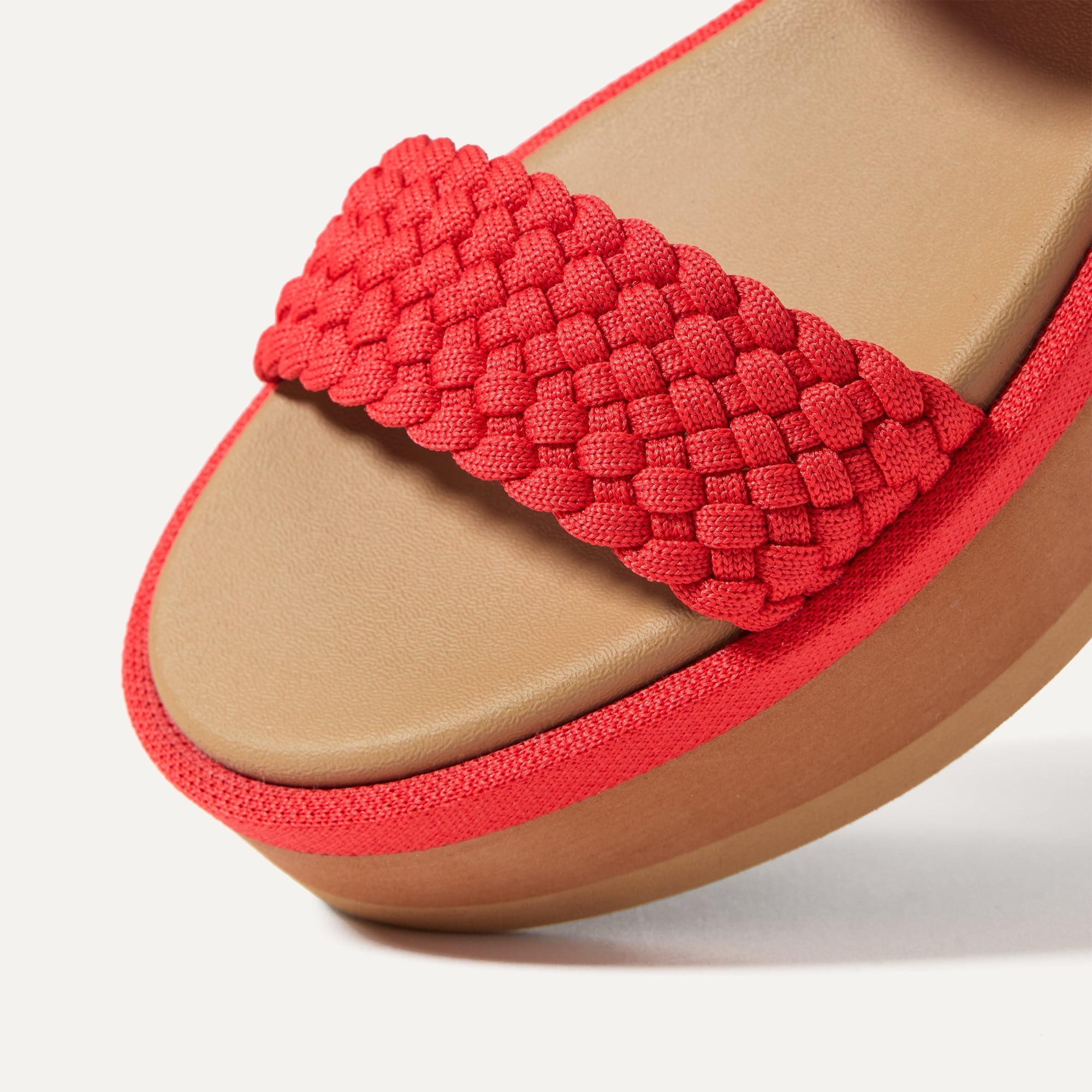 Lightweight Wedge Sandals for Women - Red Hot Woven Summer Shoes | Comfortable Beach Sandals for Walking, Vacation & Outdoor Activities