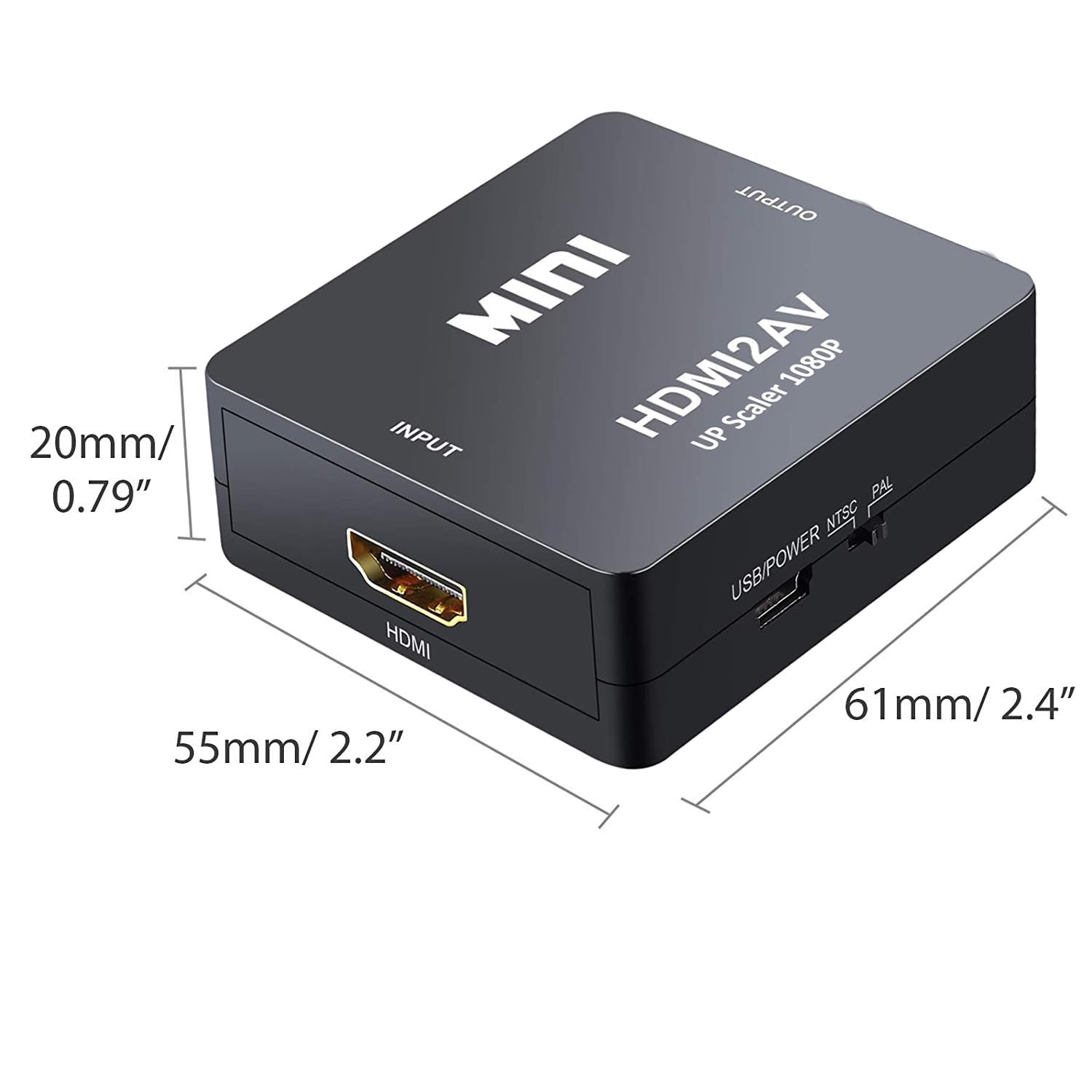 QGECEN HDMI to RCA Converter Adapter - PAL/NTSC Composite AV CVBS Video Audio Converter for Xbox 360/One, PS3/4/5, DVD Players, Android TV Box, Fire Stick, Roku - Perfect for Home Theater Setups & Retro Gaming Systems