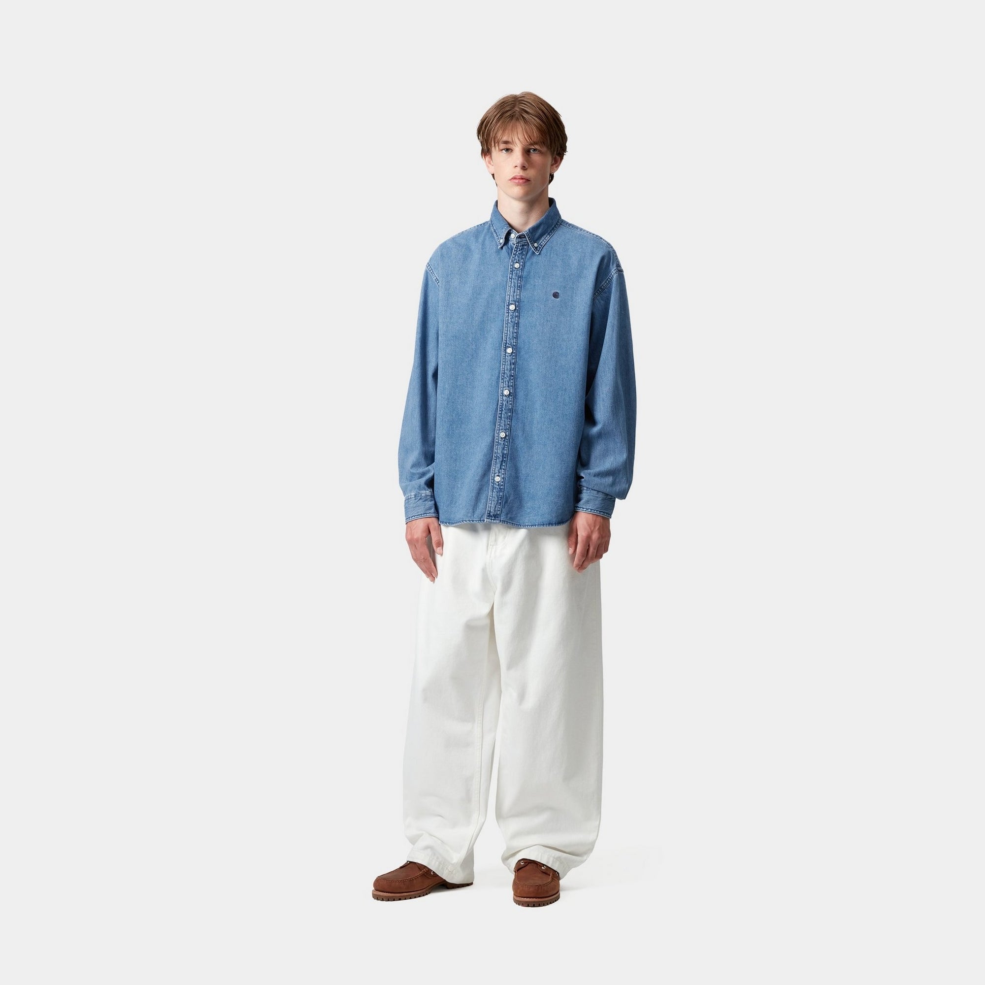Lucas Shirt for Men - Premium Blue Stone Washed Cotton Casual Button Down Shirt | Perfect for Office, Date Night & Outdoor Activities