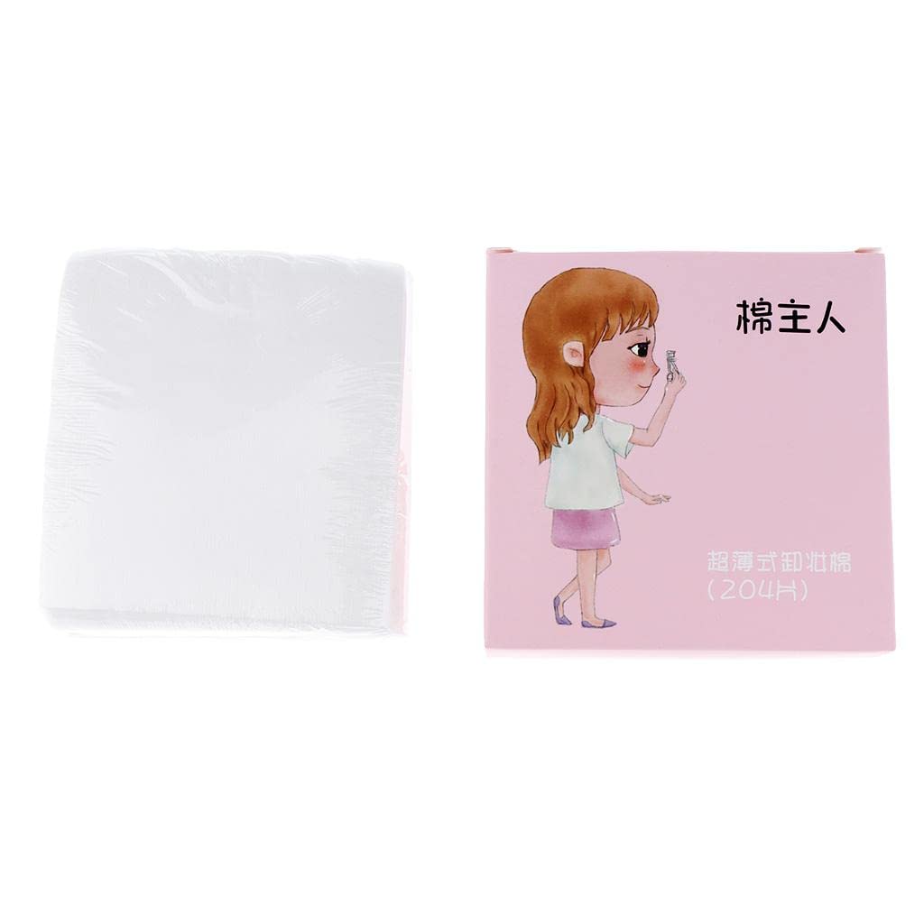 204pcs Soft Cotton Makeup Pads for Face, Nail Polish Remover & Skincare - Gentle & Absorbent Pink Rounds for Makeup Removal, Toner Application & Beauty Routine
