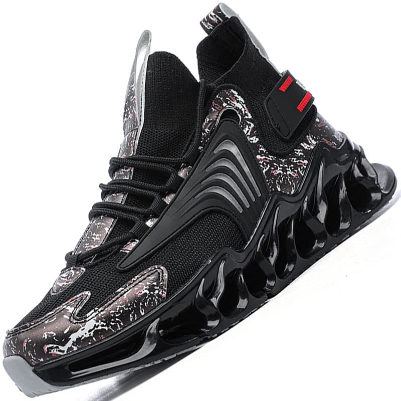 **Men's Trail Running Shoes - Lightweight Breathable Mesh Sneakers with Air Cushion for Hiking, Jogging & Tennis | Black & Green Athletic Shoes for Casual & Sport Use**