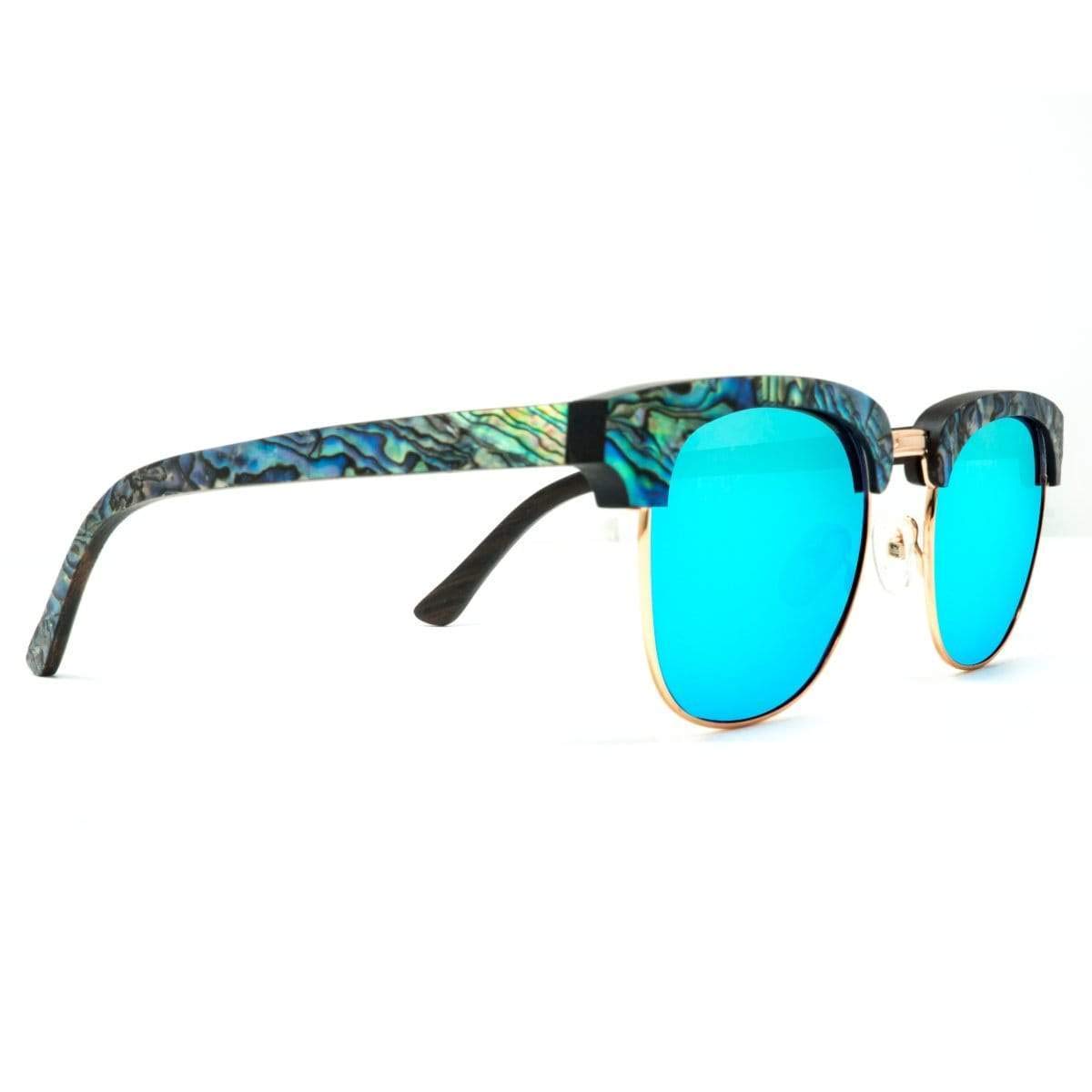Yachtmaster Abalone Shell Polarized Sunglasses for Men & Women - Ice Blue Lens UV400 Protection - Perfect for Boating, Fishing & Outdoor Activities