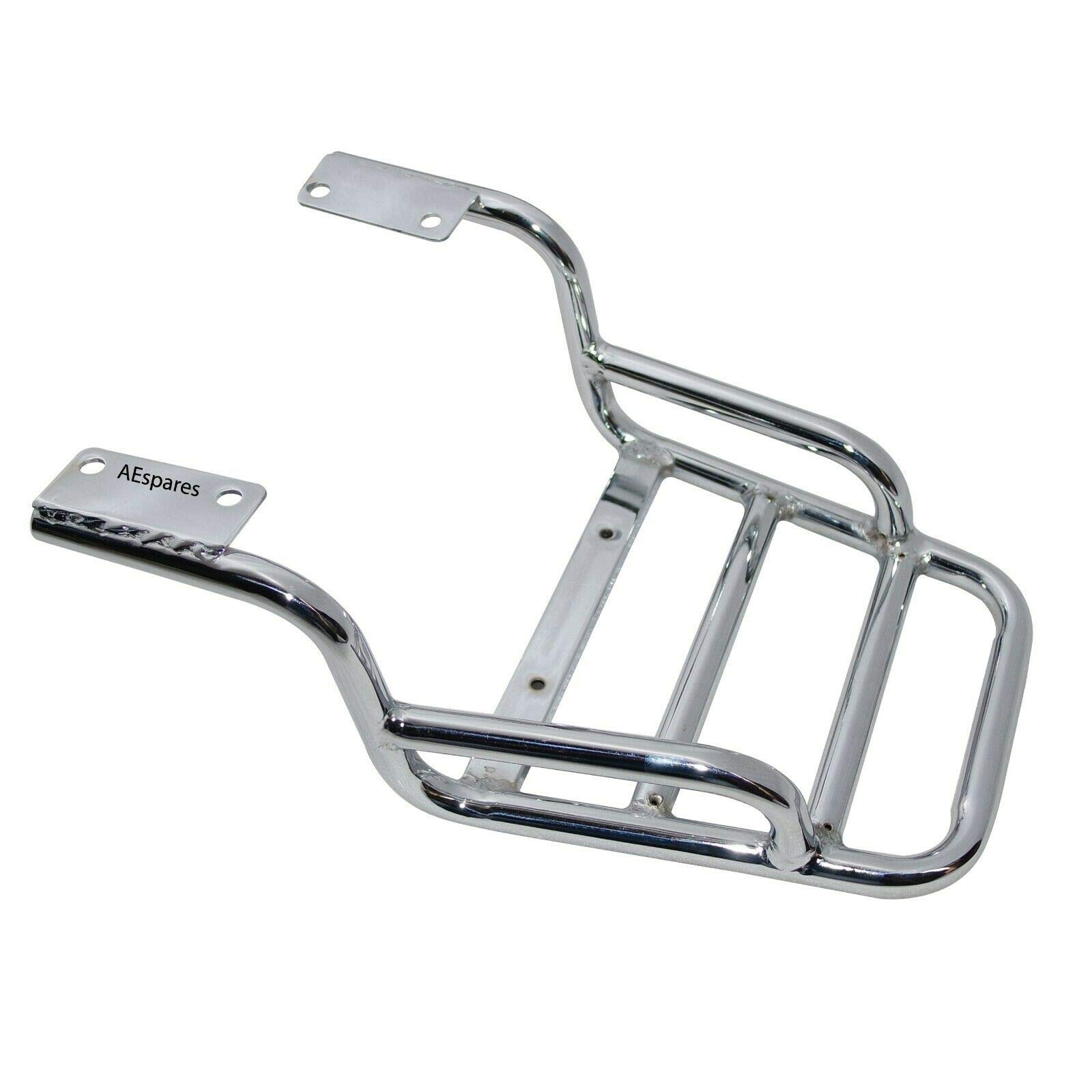 Heavy-Duty Steel Chrome Rear Rack Luggage Carrier for Royal Enfield Interceptor 650cc Motorcycle - Perfect for Touring, Commuting & Adventure Riding