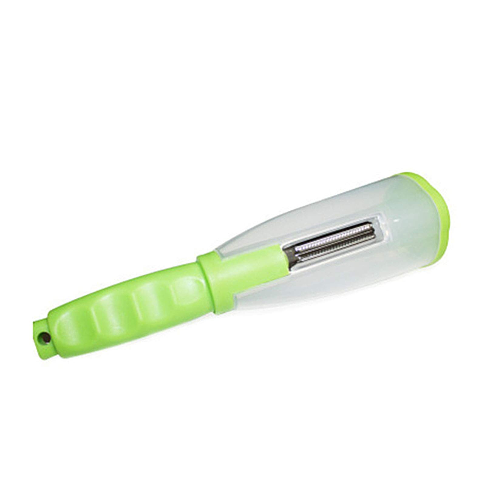 BJLongyi Plastic Fruit and Vegetable Peeler - Multifunctional Kitchen Tool with Storage Tube (Green) | Easy Peeling for Apples, Potatoes, Carrots | Perfect for Home Cooking, Meal Prep & Camping