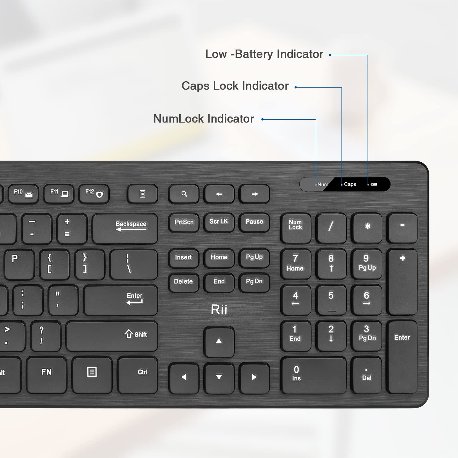 (10 Pack) Wireless Keyboard and Mouse Combo - Rii Standard Office PC Keyboard and Optical Wireless Mice for Windows/Android TV/PC/Laptop/PS3/PS4 - Perfect for Home Office, Gaming & Smart TV Use
