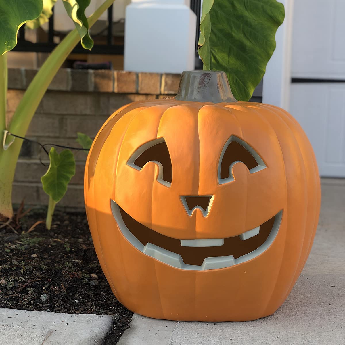 LED Light Up Halloween Pumpkin Lanterns - Set of 4 Jack O'Lantern Decorations for Indoor & Outdoor Fall Party Decor, Porch, Yard, and Garden Halloween Lighting