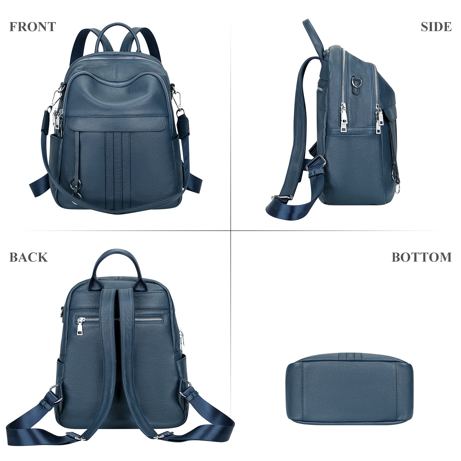 ALTOSY Genuine Leather Backpack Purse for Women - Convertible Shoulder Bag & Stylish Laptop Bag - Perfect for Work, Travel & College