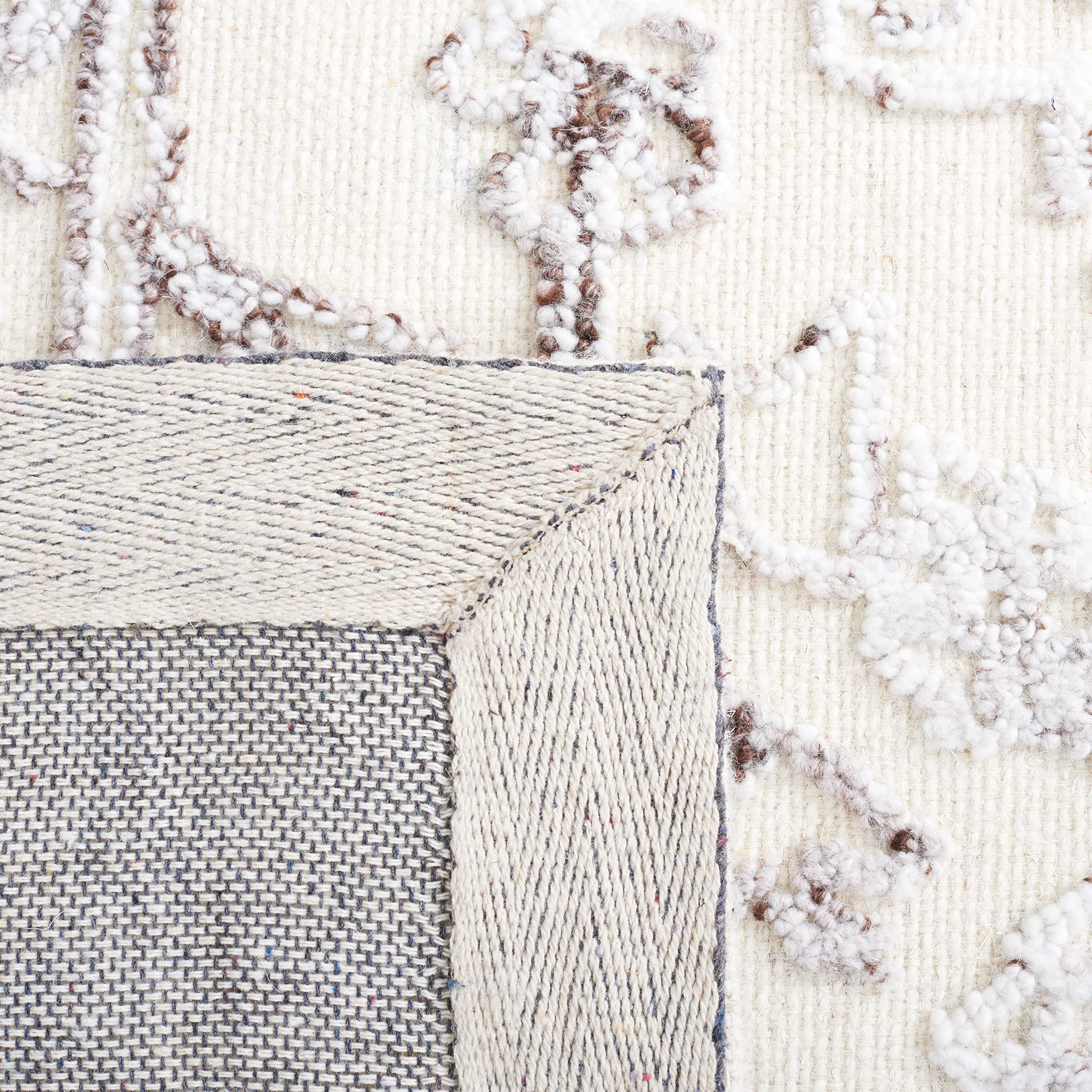 SAFAVIEH Trace Collection 6' Square Brown/Ivory TRC303T Handmade Premium Area Rug for Living Room, Dining Room & Bedroom - Soft & Durable Home Decor