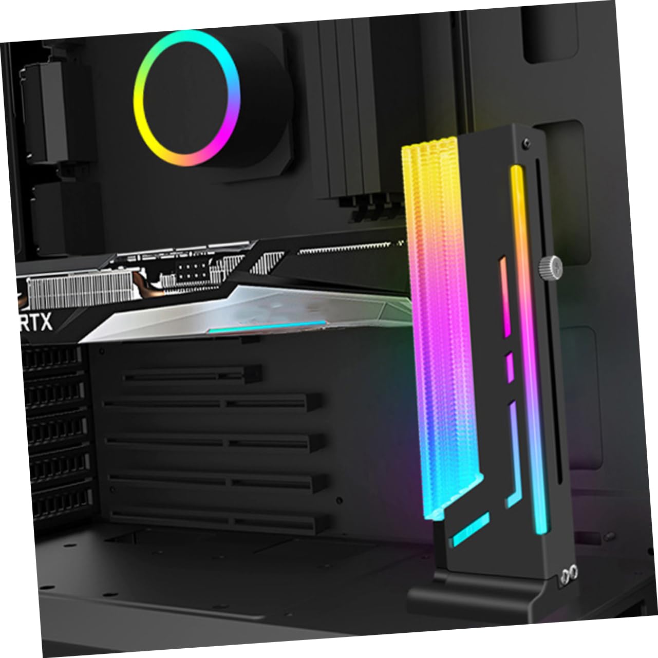 OSALADI Magnetic GPU Support Bracket - Aluminum Alloy Graphics Card Stand with LED for PC Builds | Perfect for Gaming Rigs & Workstation Setups