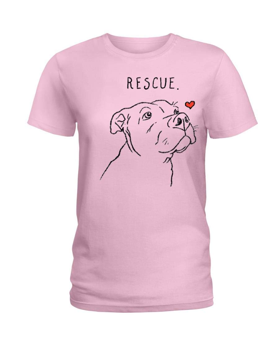 Mother Love Rescue Pitbull T-Shirt for Women - Adopt Don't Shop Dog Lover Tee - Perfect for Animal Shelter Volunteers & Pet Adoption Advocates