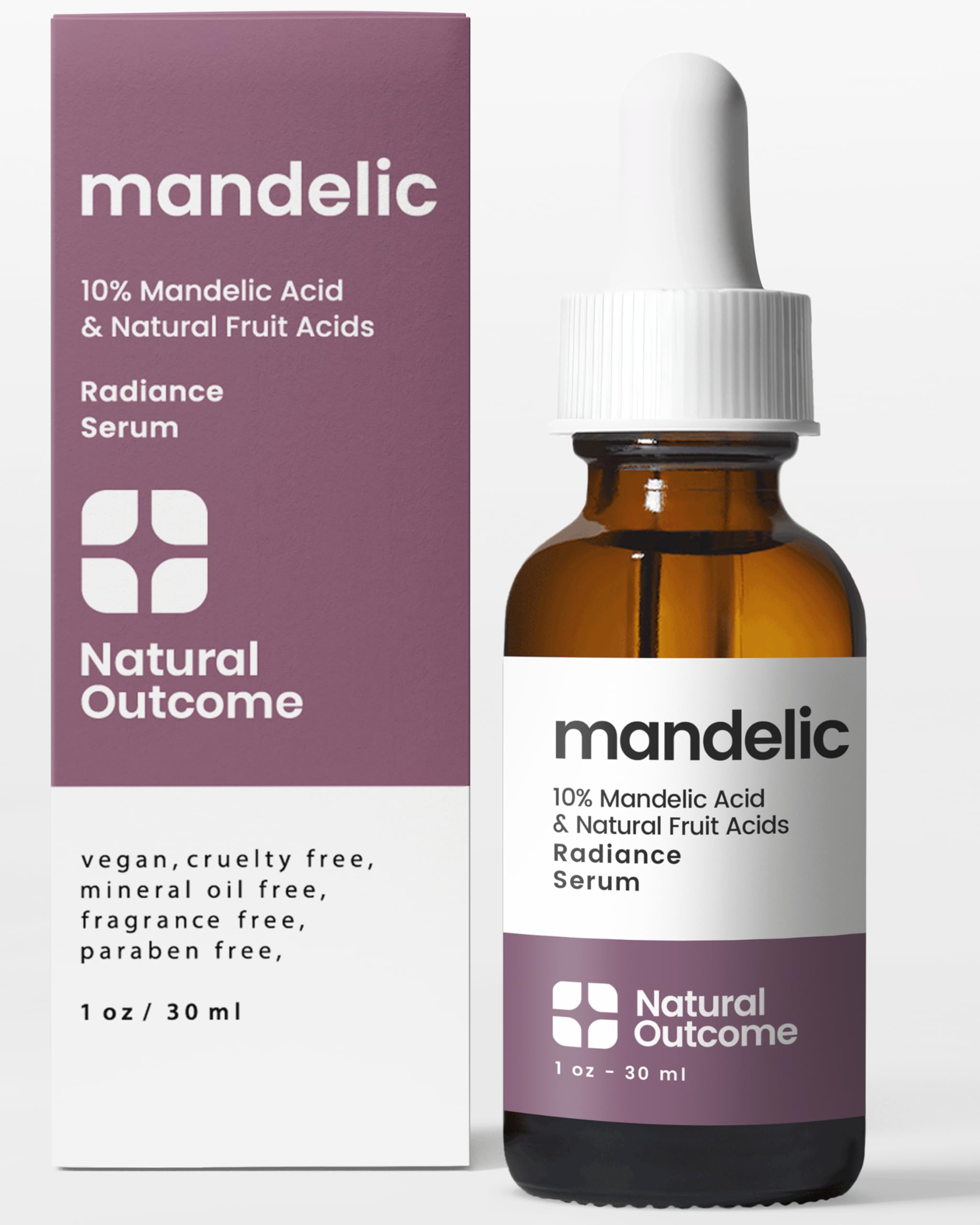 10% Mandelic Acid Serum for Face - Anti-Aging AHA Facial Treatment with Hyaluronic Acid - Reduces Fine Lines, Wrinkles & Dark Spots - Fights Acne & Boosts Collagen - 1 Oz Natural Skincare - Perfect for Night Routine & Sensitive Skin Care